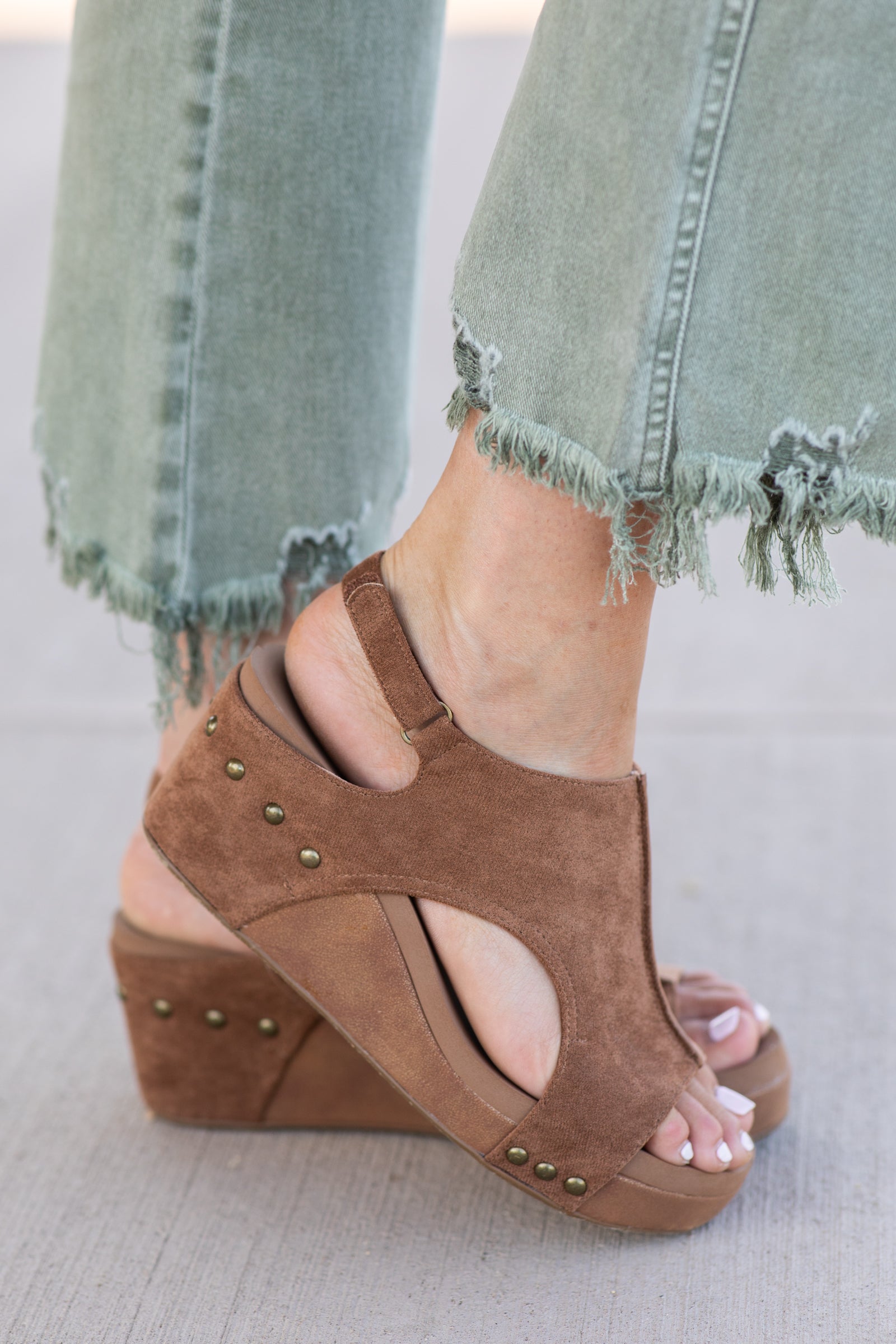 Corkys Carley Suede Wedge Sandals