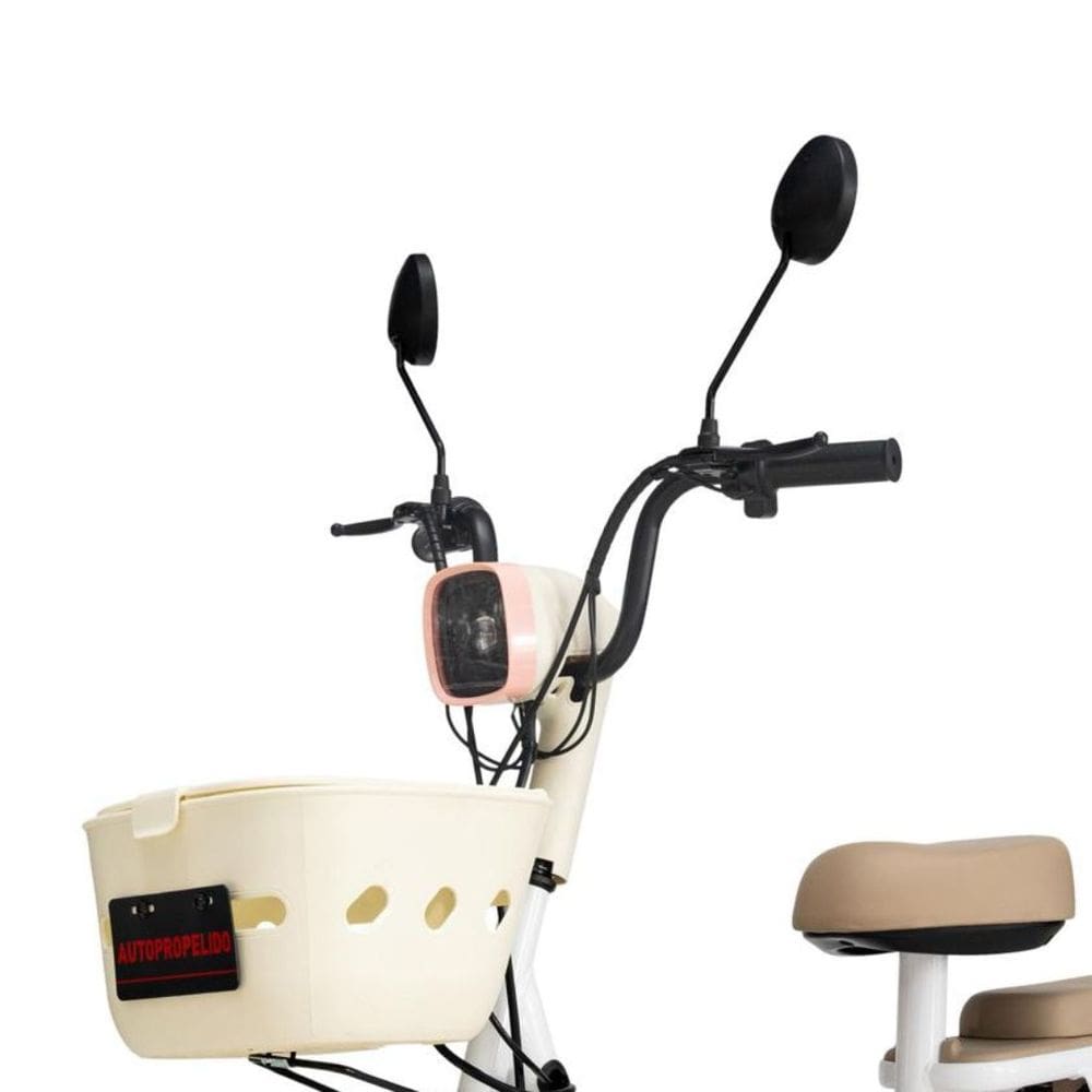 Bicicleta Elétrica Scooter com Alarme 500W 48V Bee Rosa Duos