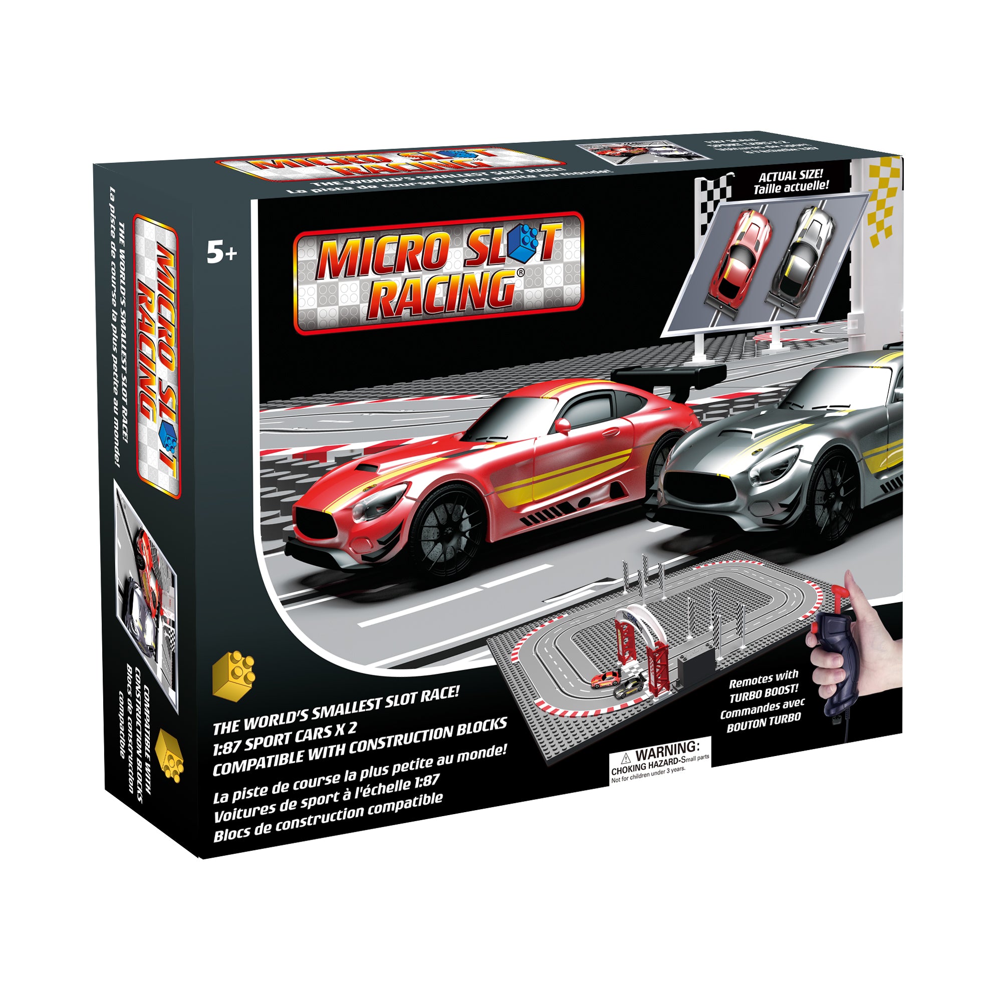 Micro Slot Car Racing Set Toy - 1:87 Scale - Small Track Set， Ages 5 and up