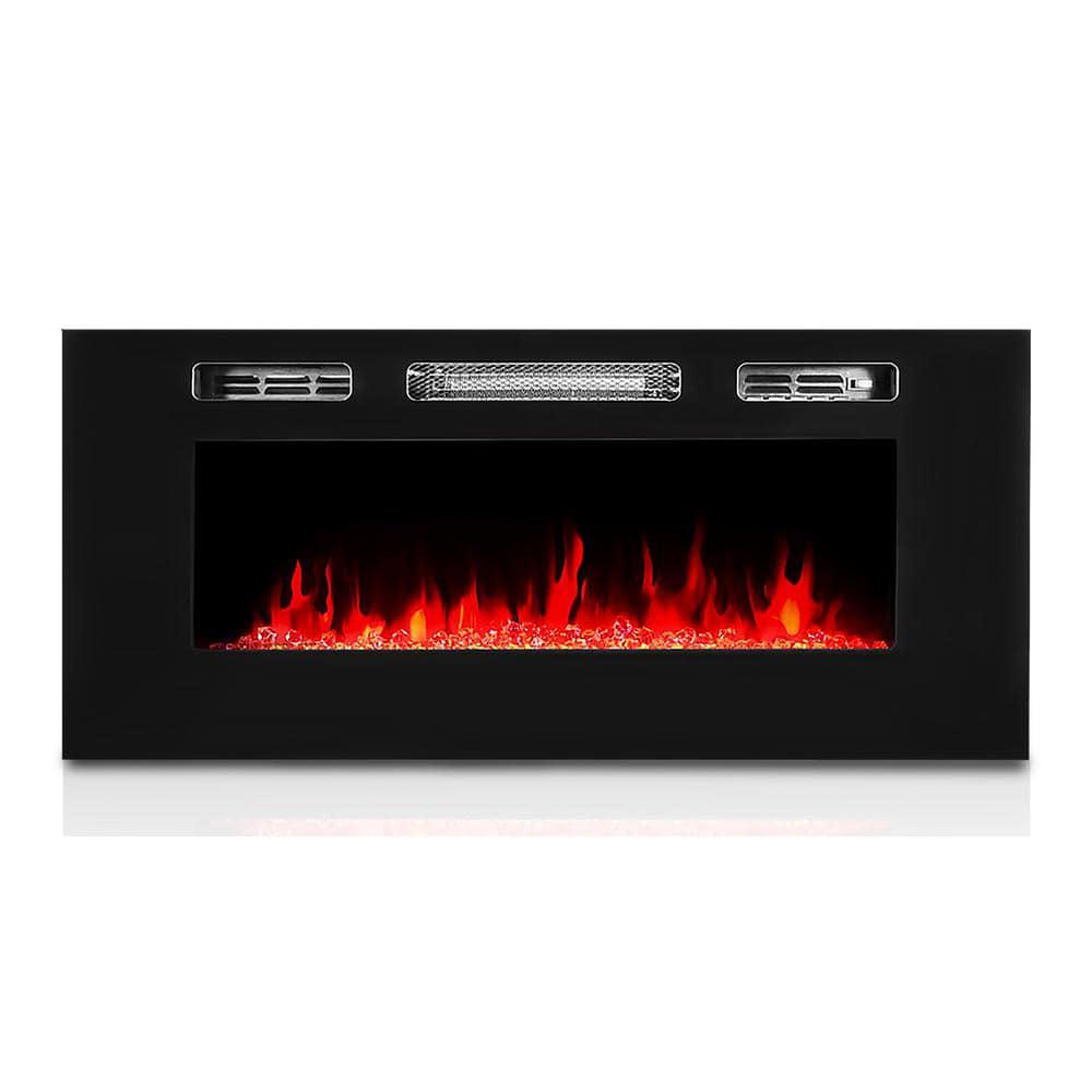 XtremepowerUS 40 in 5100 BTU Vented InWall Heater Electric Furnace Fireplace with 3 Changeable Flame Color and Remote Control