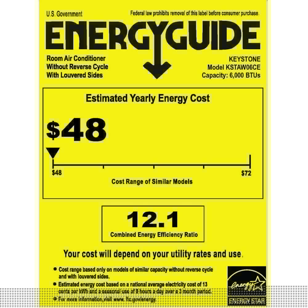 Keystone Energy Star 6000 BTU WindowMounted Air Conditioner with Follow Me LCD Remote Control in White KSTAW06CE