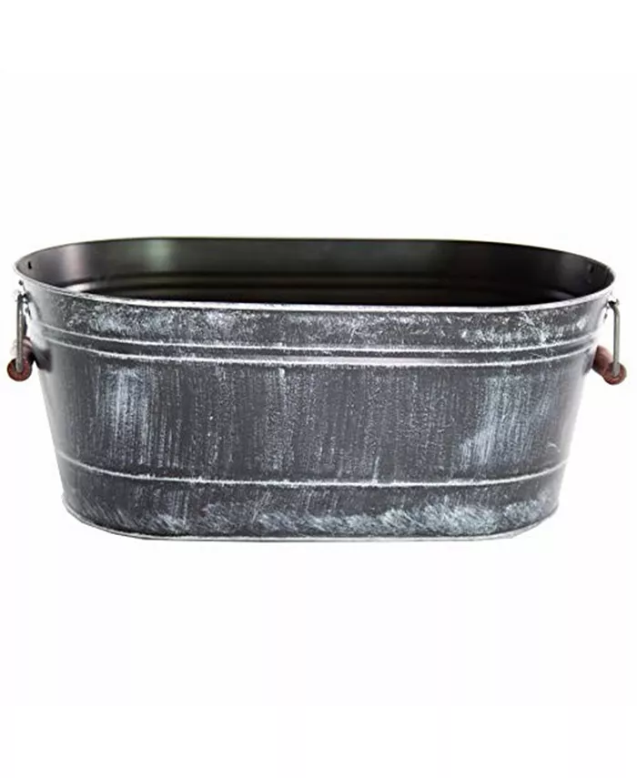 Gardener's Select Gardener Select Farmhouse Oval Planter w  Handles Black 17.5