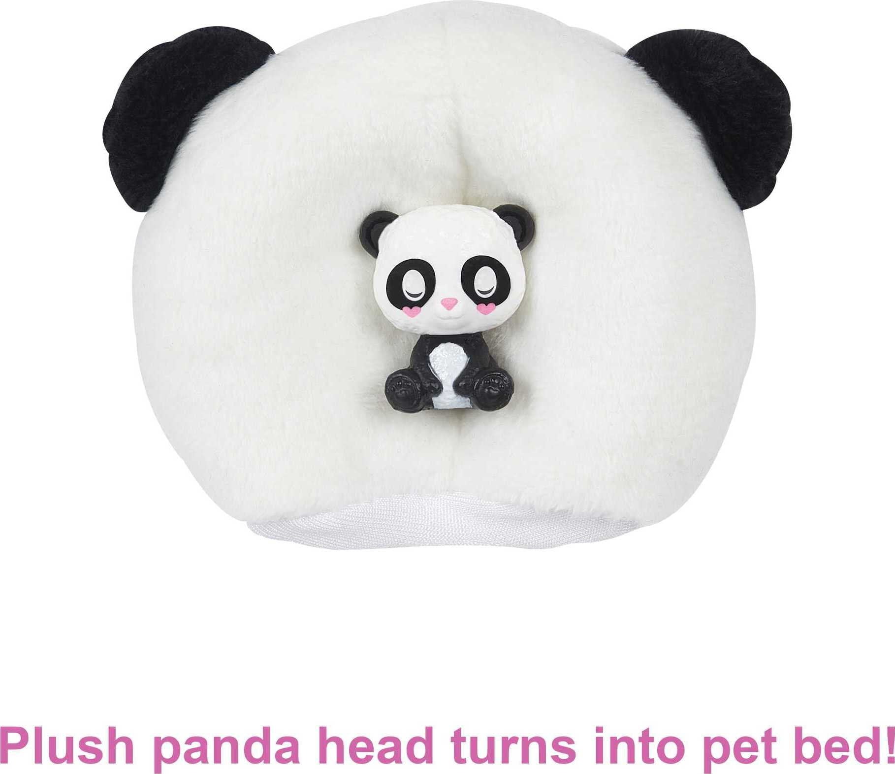 Barbie Cutie Reveal Fashion Doll with Panda Plush Costume, Mini Pet & Accessories