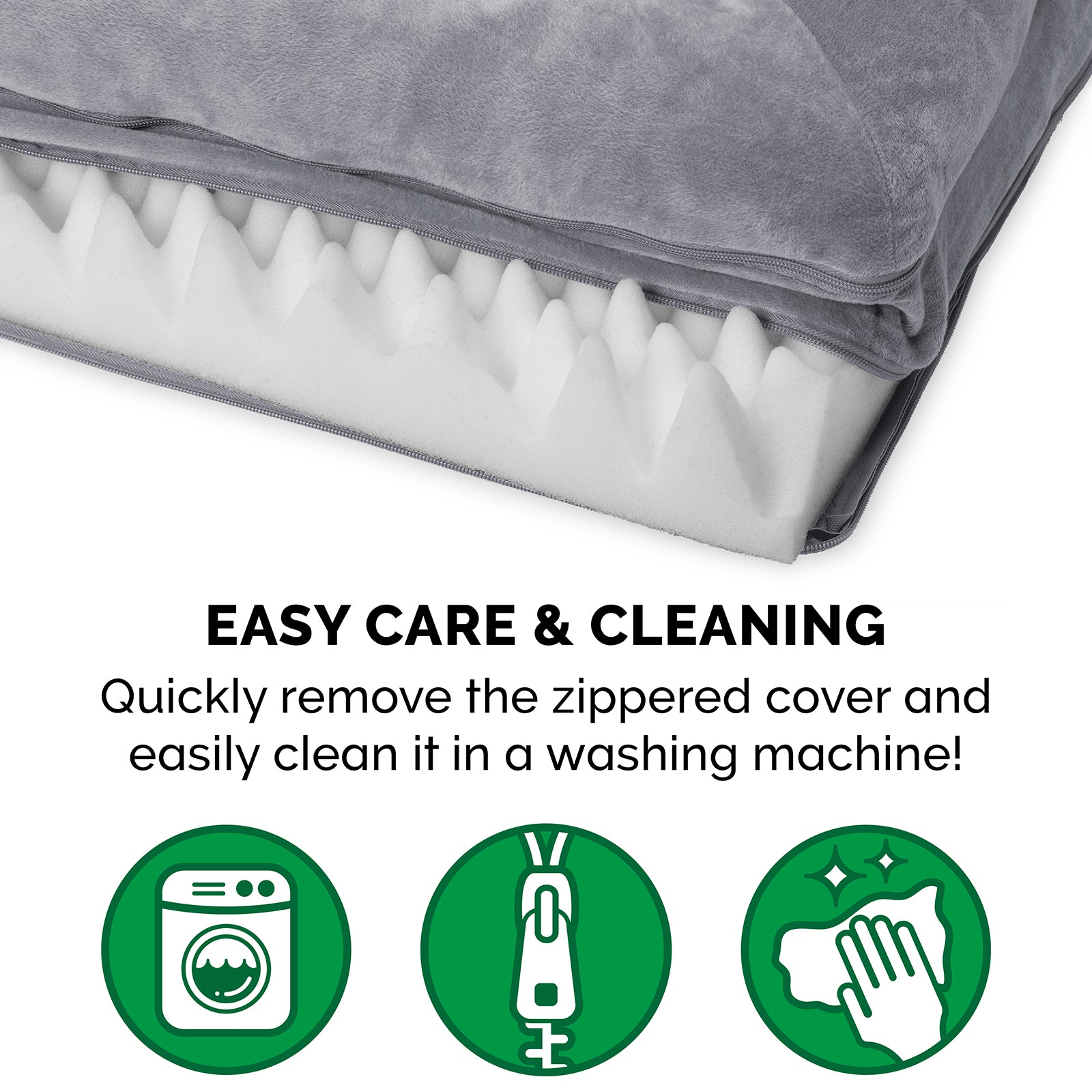 FurHaven | Orthopedic Faux Fur and Velvet Sofa Pet Bed for Dogs and Cats， Smoke Gray， Medium