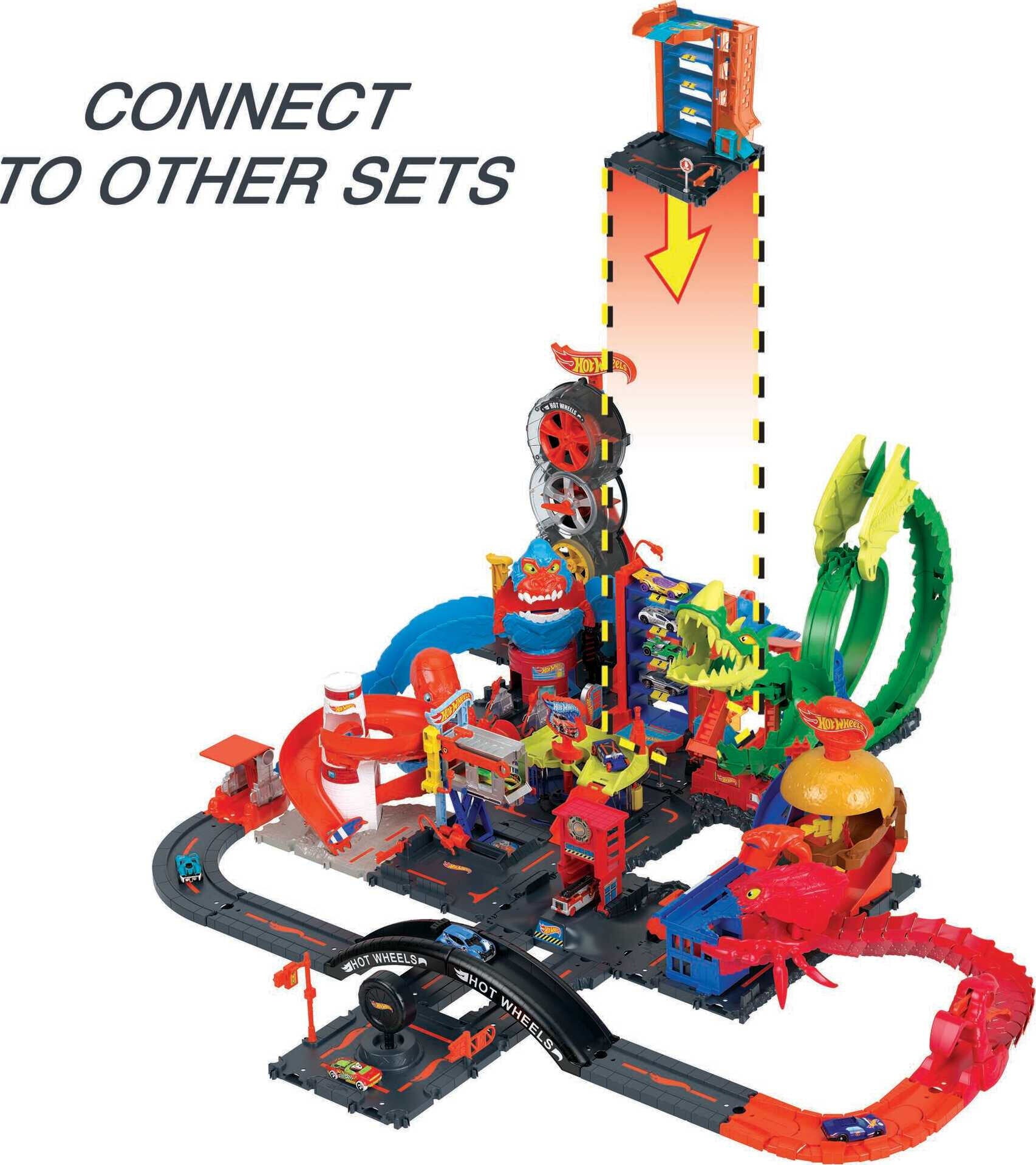 Hot Wheels City Downtown Car Park Playset， Gift for Kids Ages 4 to 8