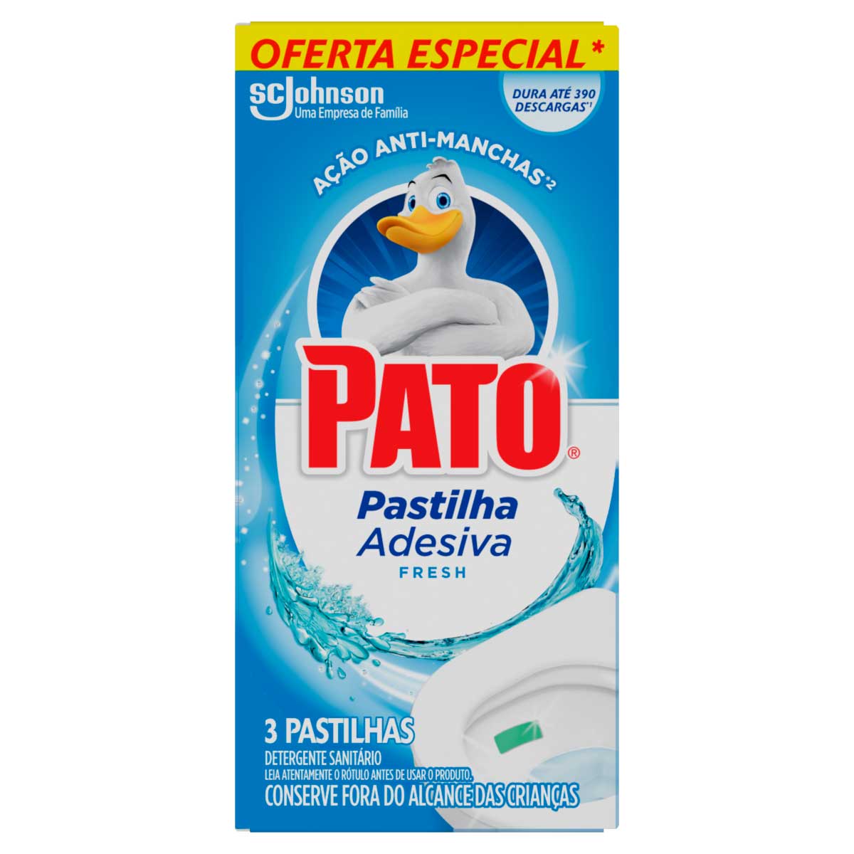Detergente Sanitario Pastilha Adesiva Fresh Pato 3 Unidades Oferta Especial