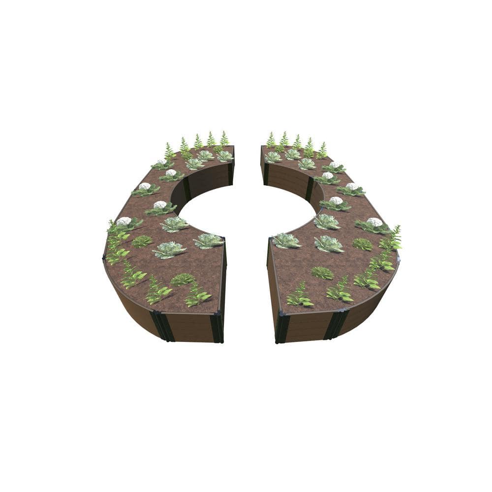 Frame It All Uptown Brown Composite Walk Through Colosseum 14 ft. x 16 ft. x 22 in. Raised Garden Bed 1 in. Profile 800004108