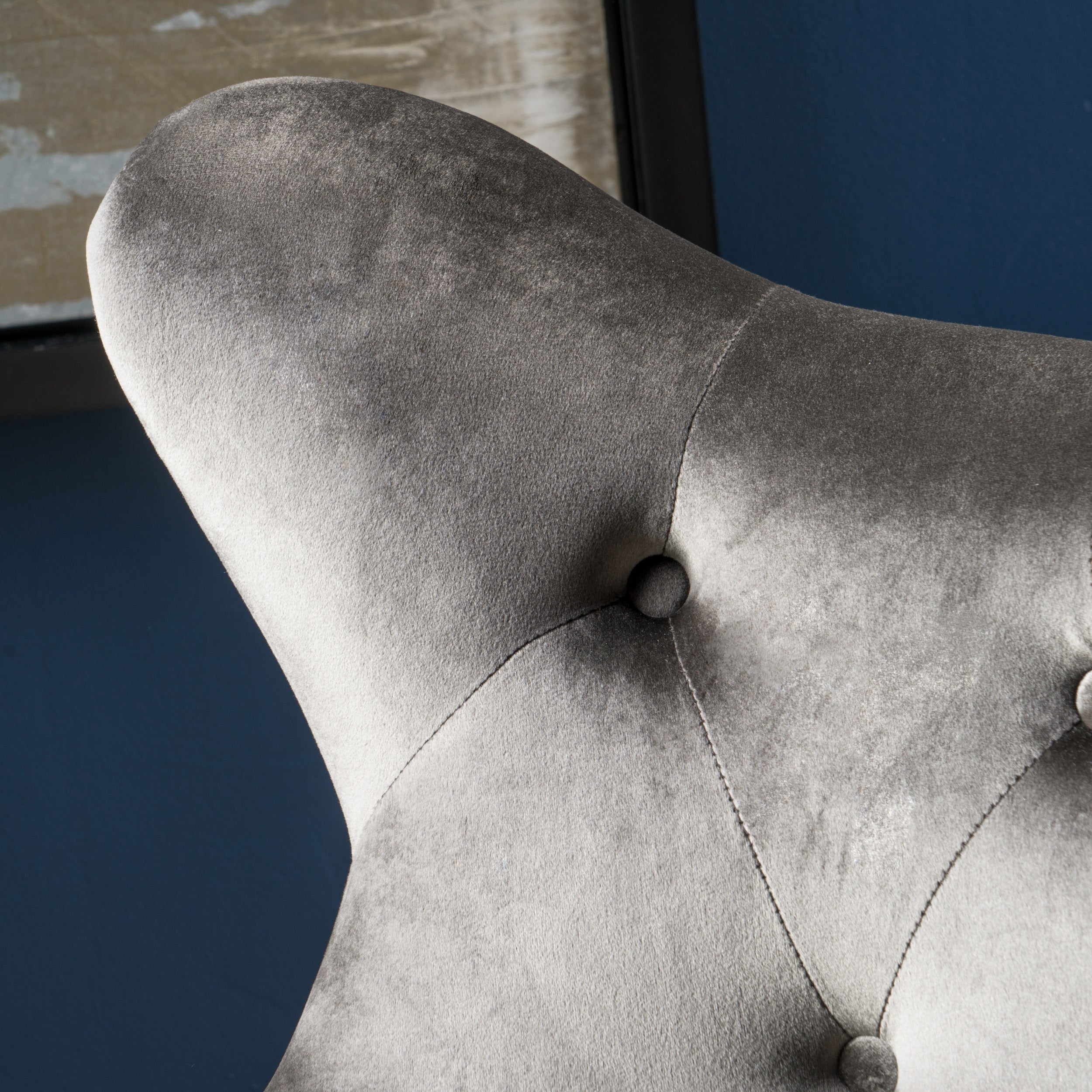 Mae Velvet Tufted Wingback Armchair