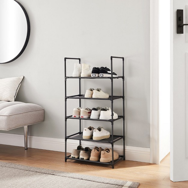 Songmics Shoe Rack 5 tier Shoe Shelf 17 7 X 11 X 35 Inches Black