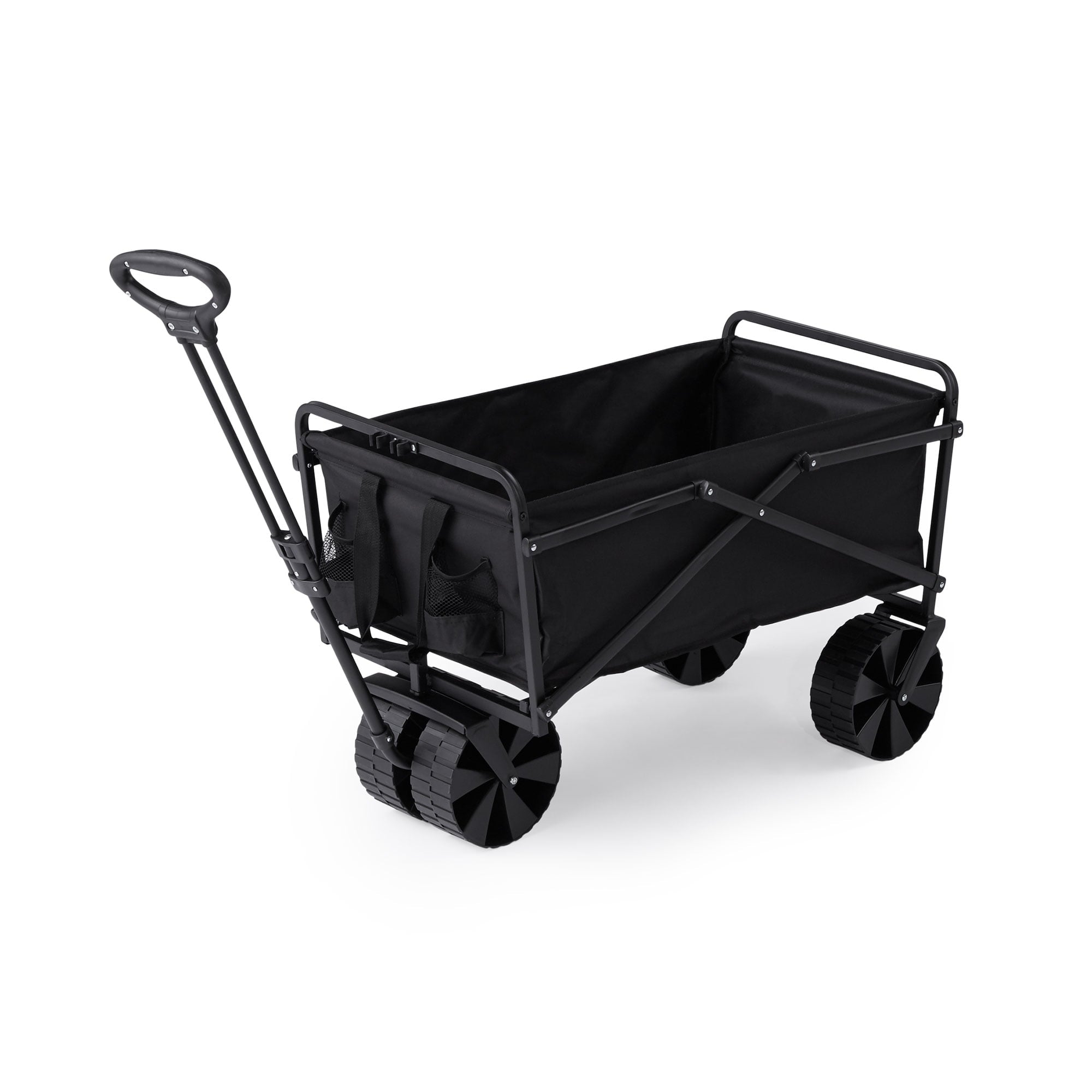 Seina 150lb Capacity Collapsible Steel Outdoor Utility Wagon Cart， Black