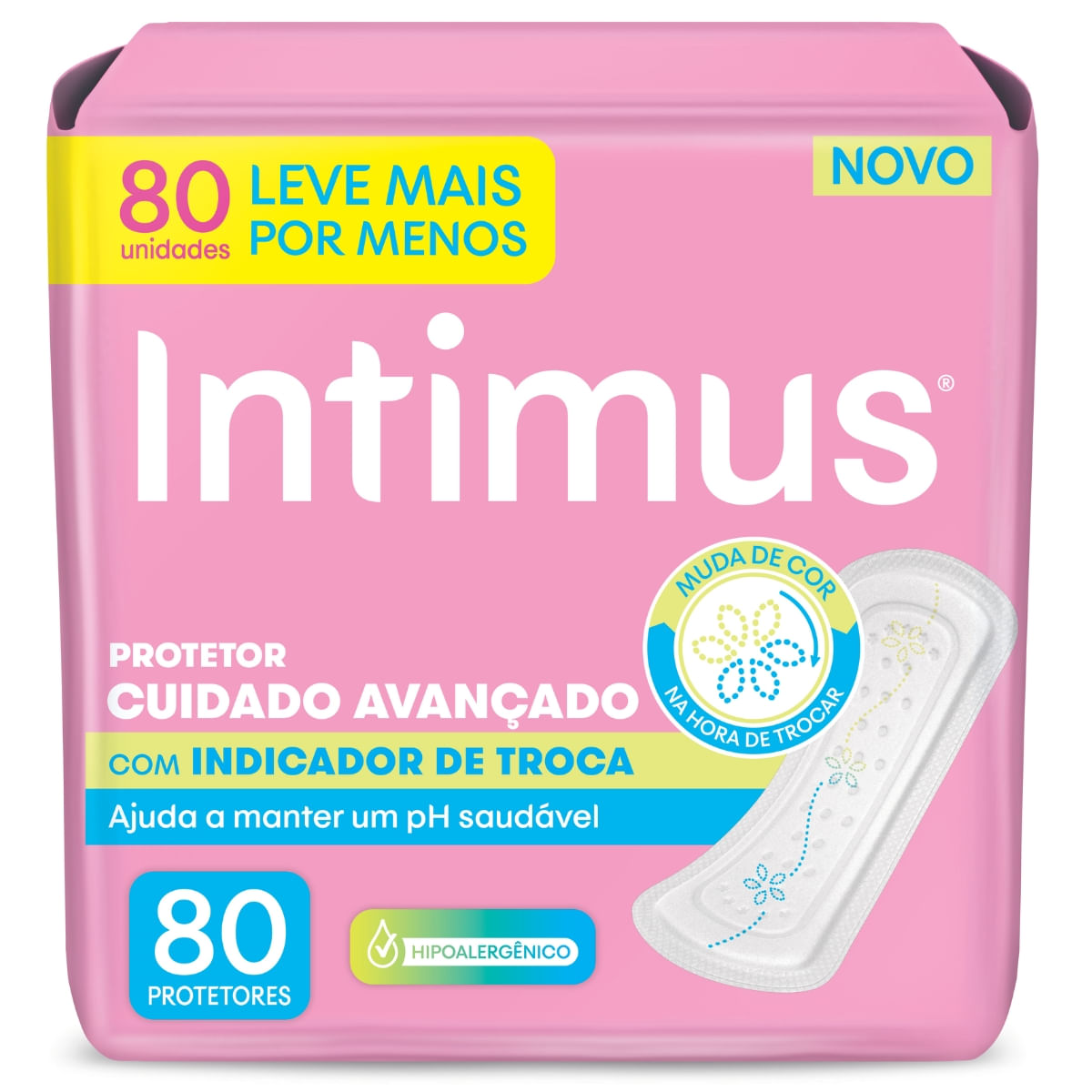 Protetor Diario Intimus com indicador de troca 80 Unidades