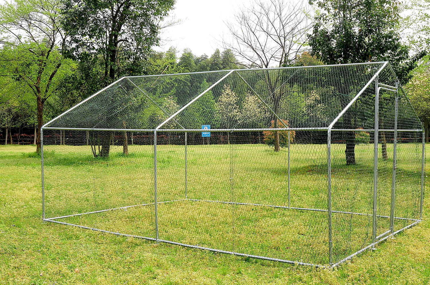Walsport 10x10ft Chicken Run Walk in Coop for Poultry Rabbit Hen Cage Pen Metal Design with Door