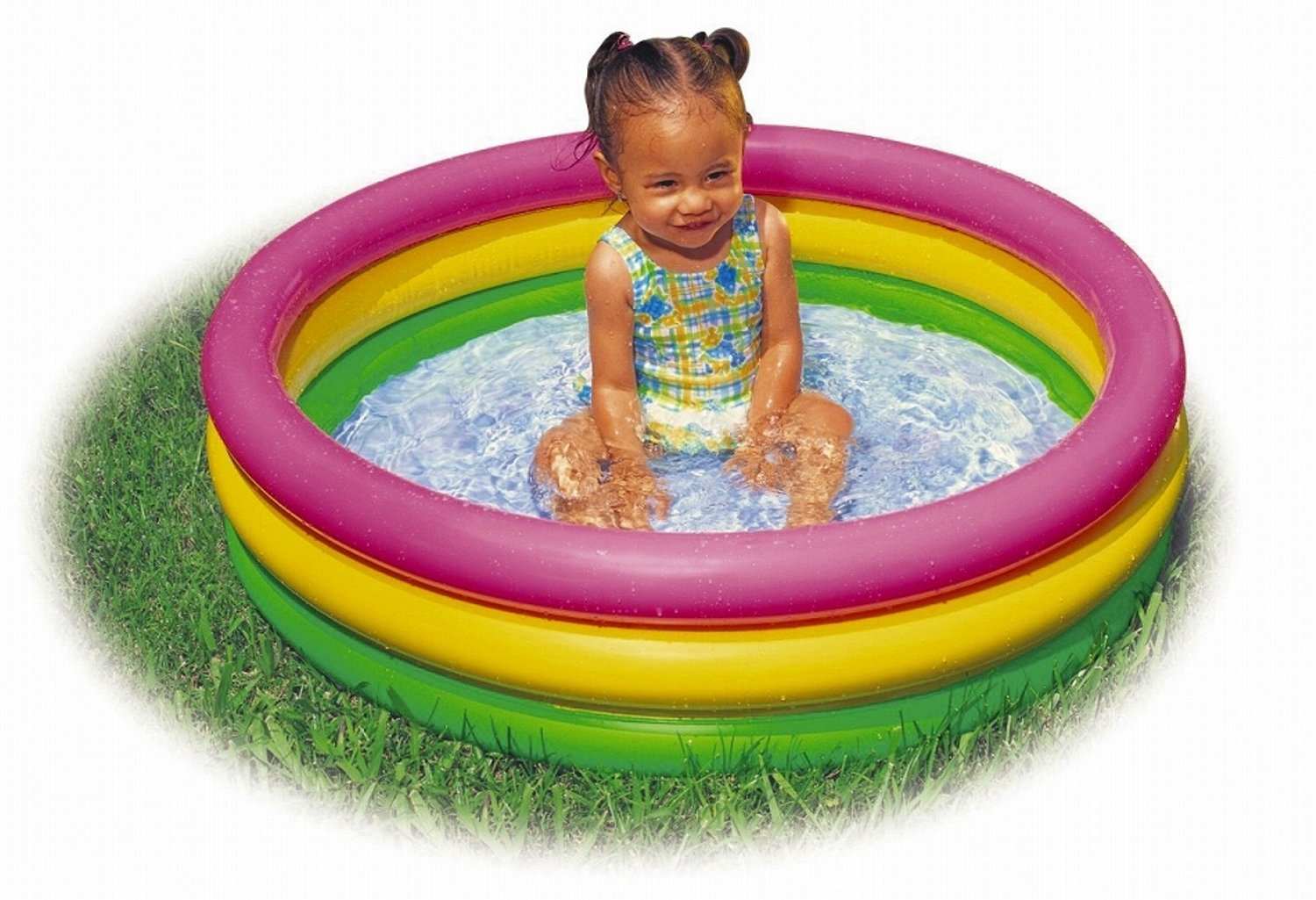 3 Intex Sunset Glow Inflatable Colorful Baby Swimming Pool， Multicolored