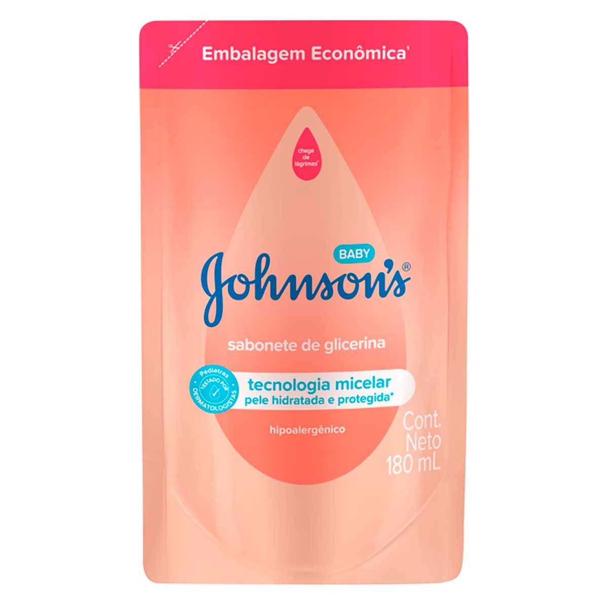 Sabonete Liquido de Glicerina Johnson's Baby Da Cabeca aos Pes Refil 180 ml