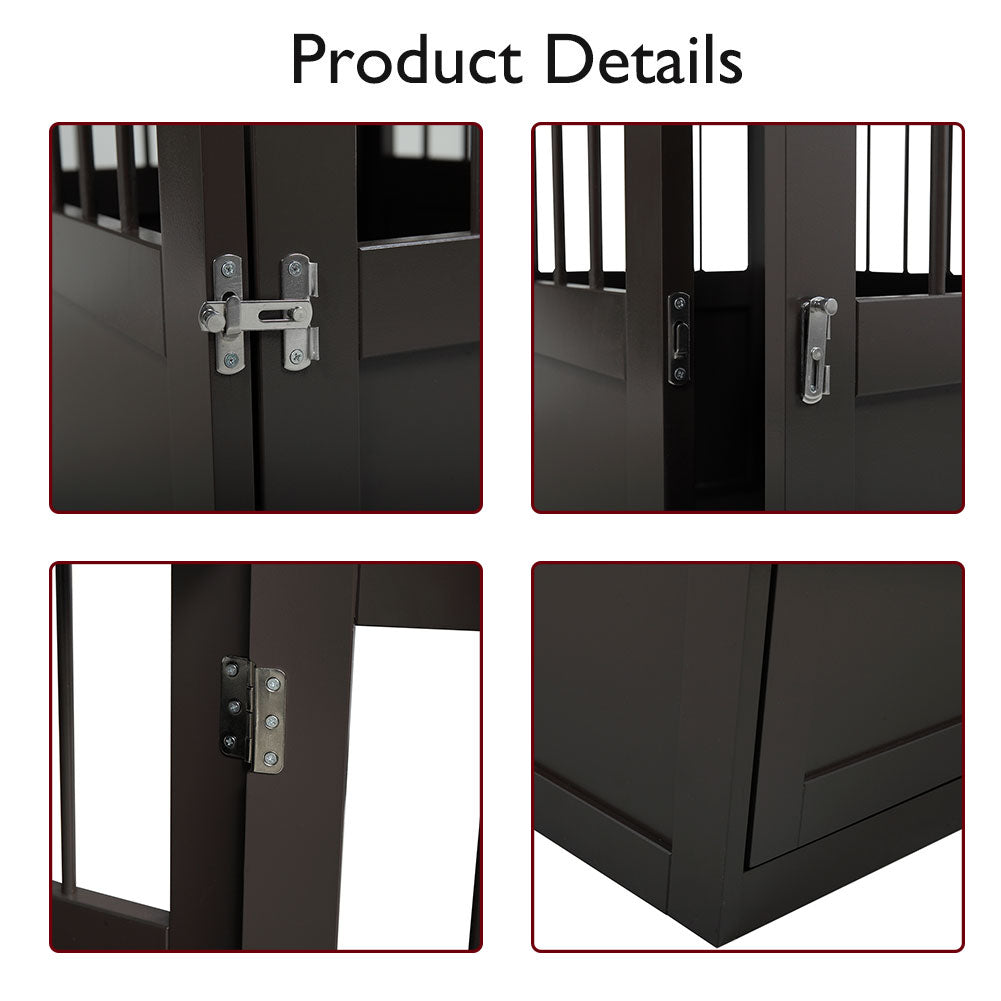 Pet Crate End Table， Wood Medium Dog Kennel for Puppy， Brown