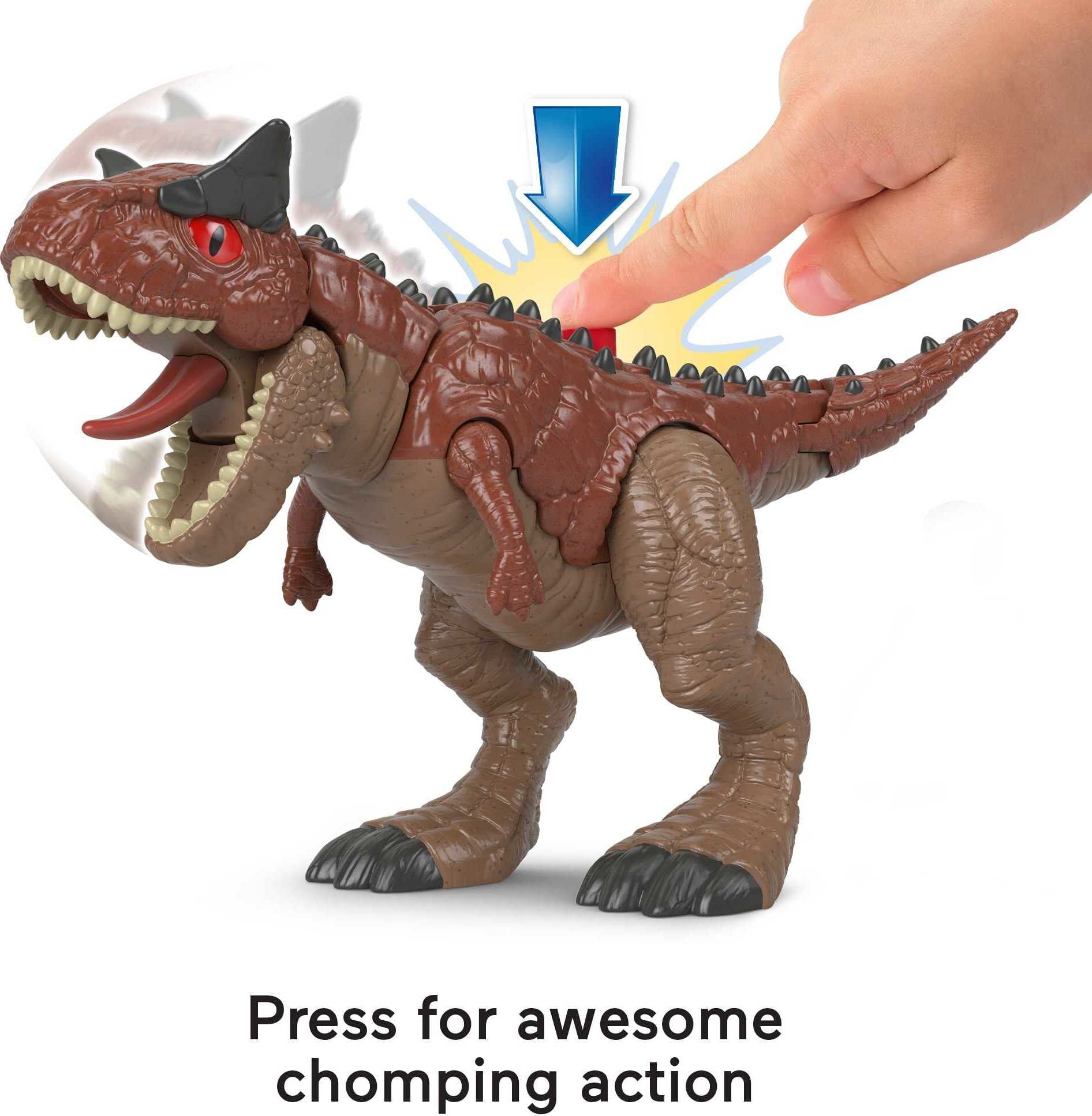 Imaginext Jurassic World Camp Cretaceous Carnotaurus ‘Toro’ Dinosaur and Darius Figure Set