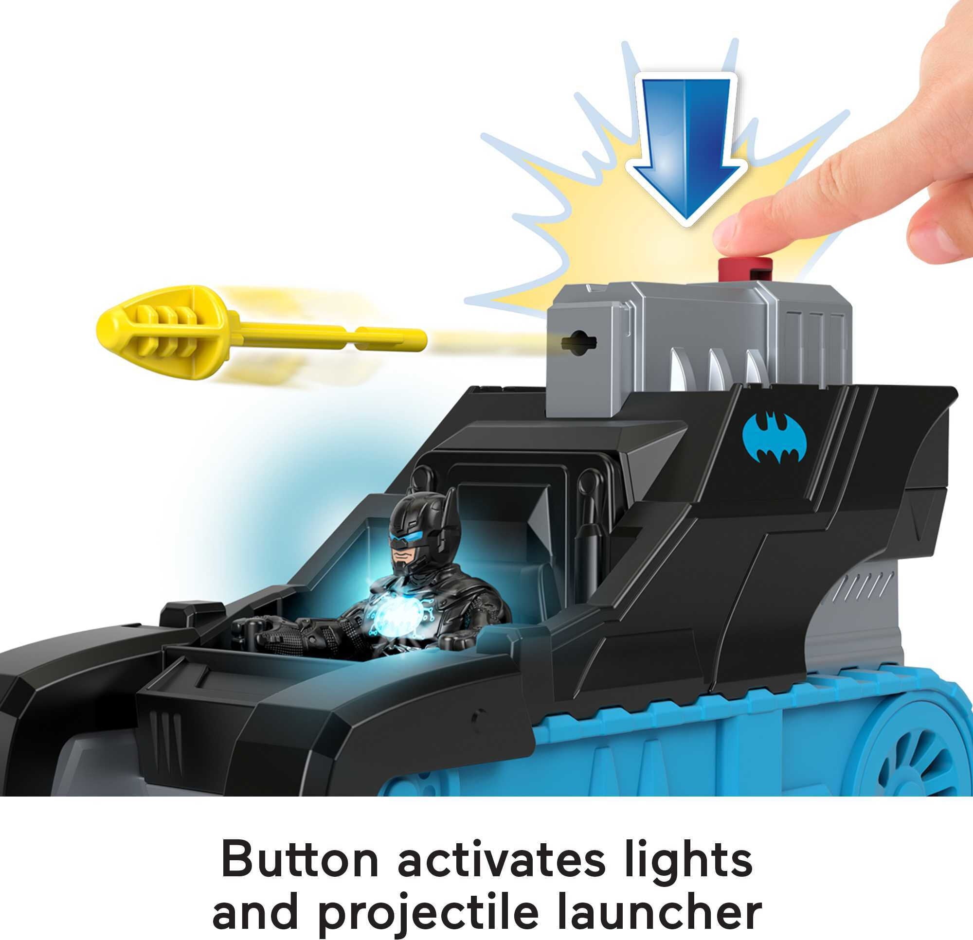 Imaginext DC Super Friends Bat-Tech Tank Vehicle with Lights and Batman Figure Set， 3 Pieces