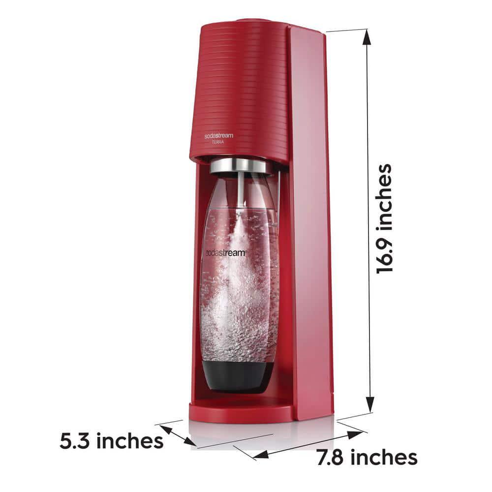 SodaStream Terra Red Soda Machine and Sparkling Water Maker Kit