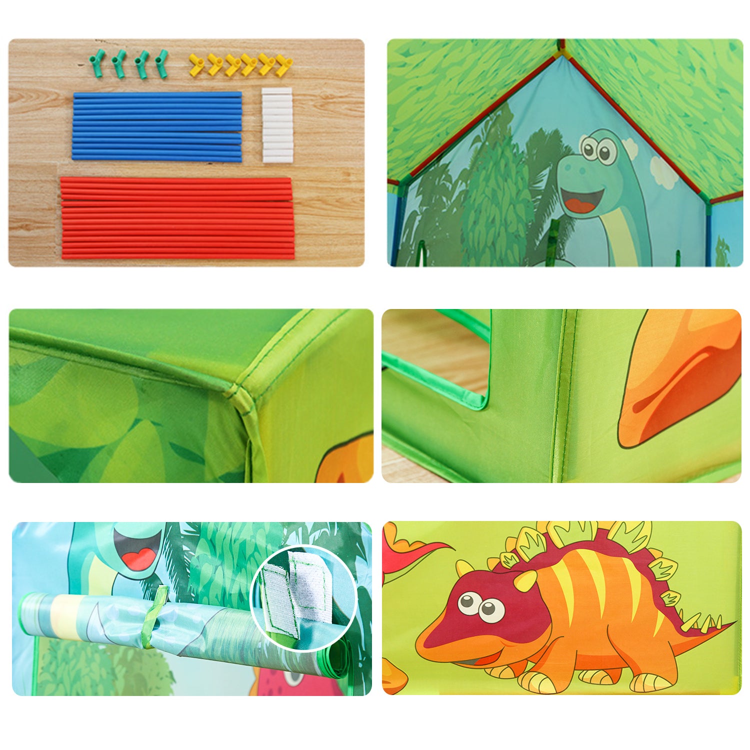 POCO DIVO Dinosaur Play House, Kids Outdoor Park Camping Toy Tent, Children Pretend Jurassic Museum Playhouse