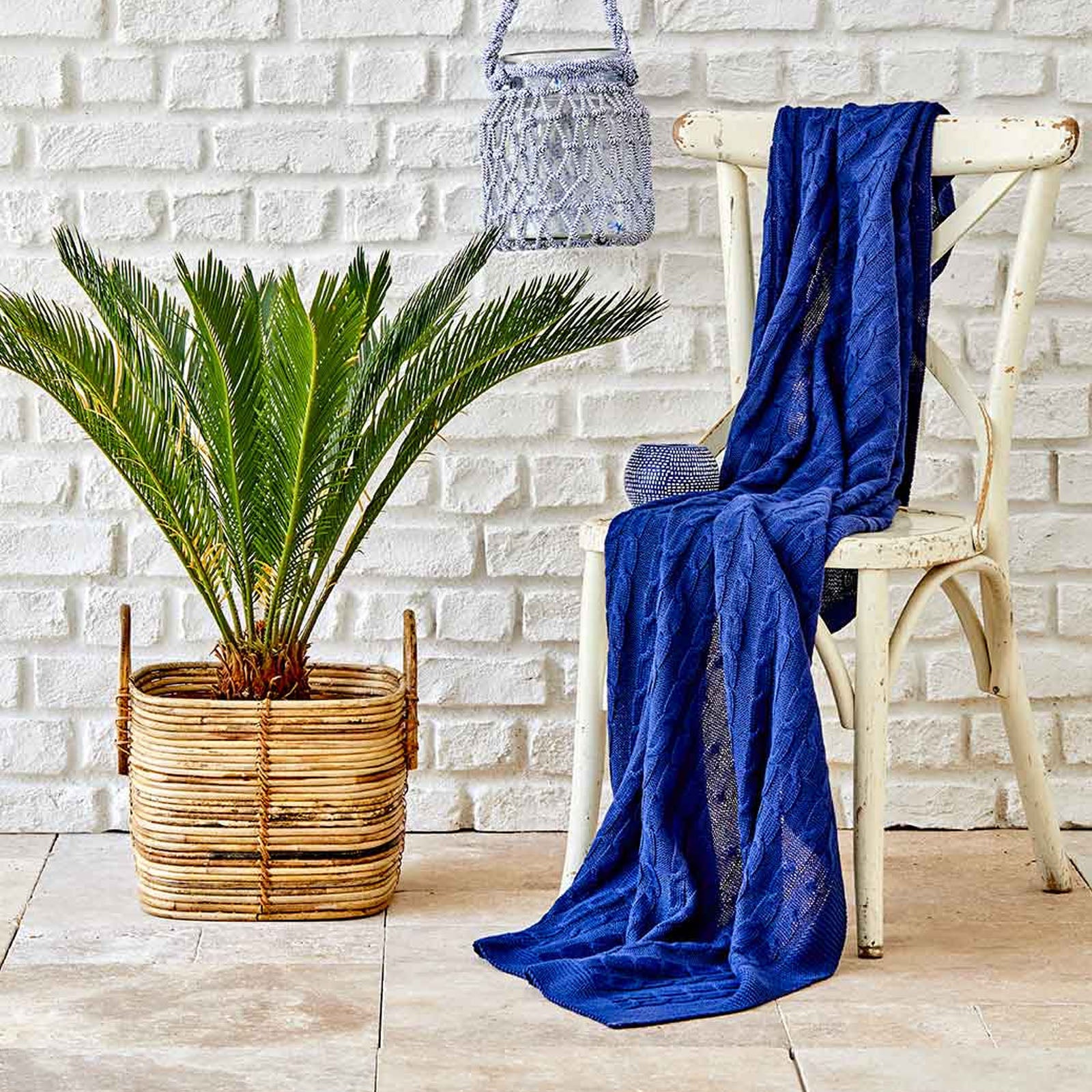 Karaca Home Sofa Blue Knitted Blanket 200.16.01.0346