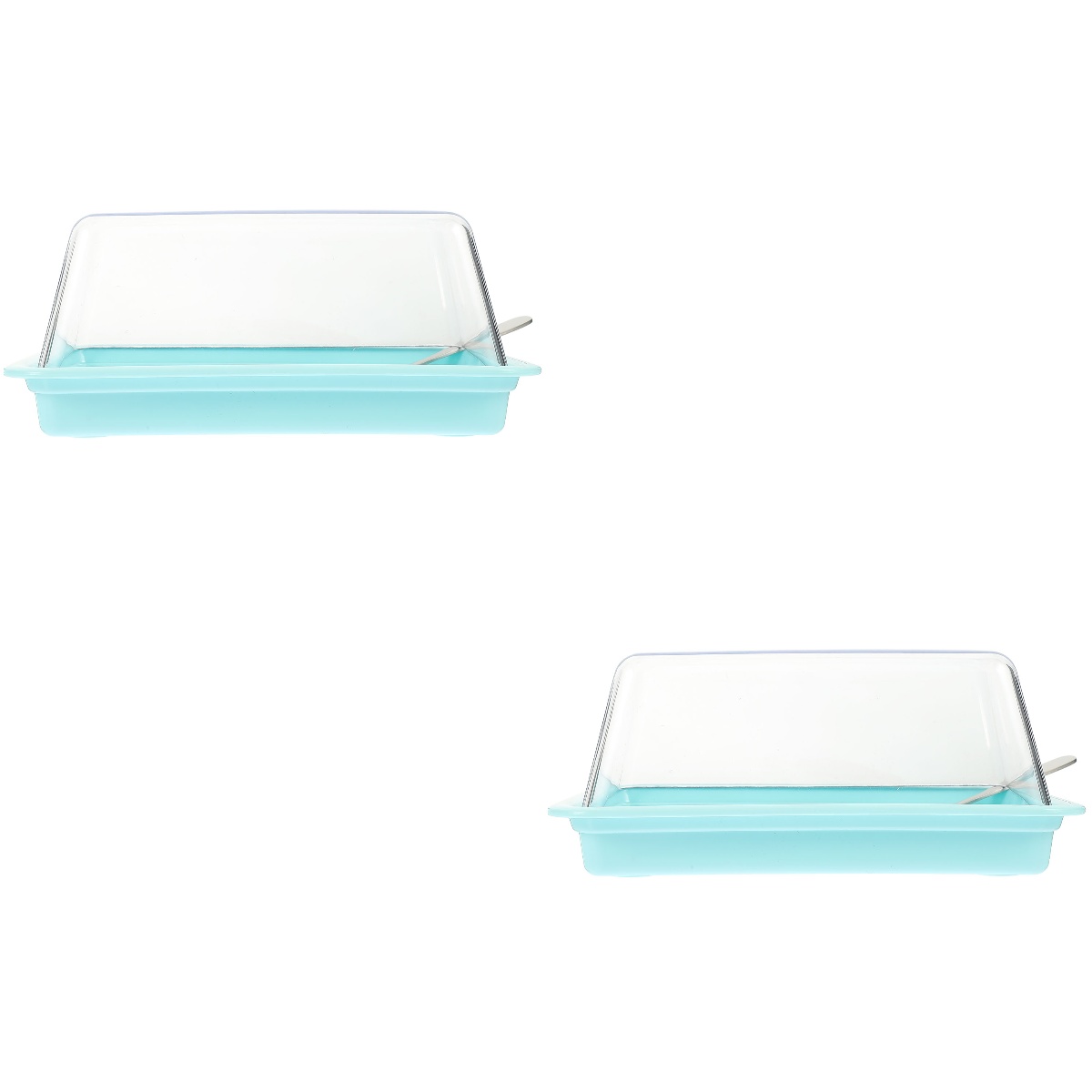 HOMEMAXS 2 Sets  Butter Dish with Lid Portable Butter Container Butter Keeper with Cutter for Fridge