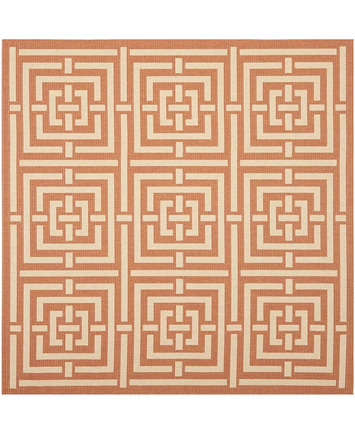 Safavieh Courtyard Terracotta and Cream 6'7