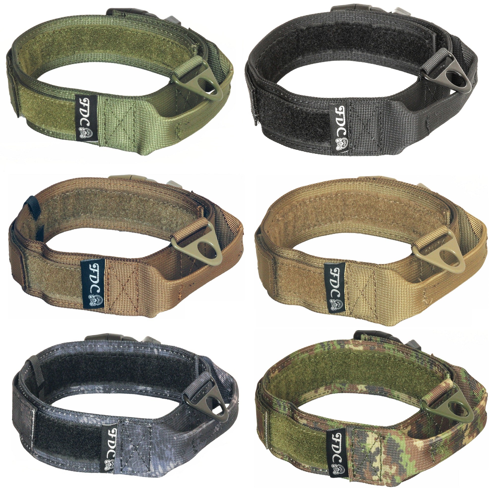 HEAVY DUTY Military Army Tactical Dog Collar HANDLE Width 1.5in Plastic Buckle HOOK and LOOP sz M: Neck 11