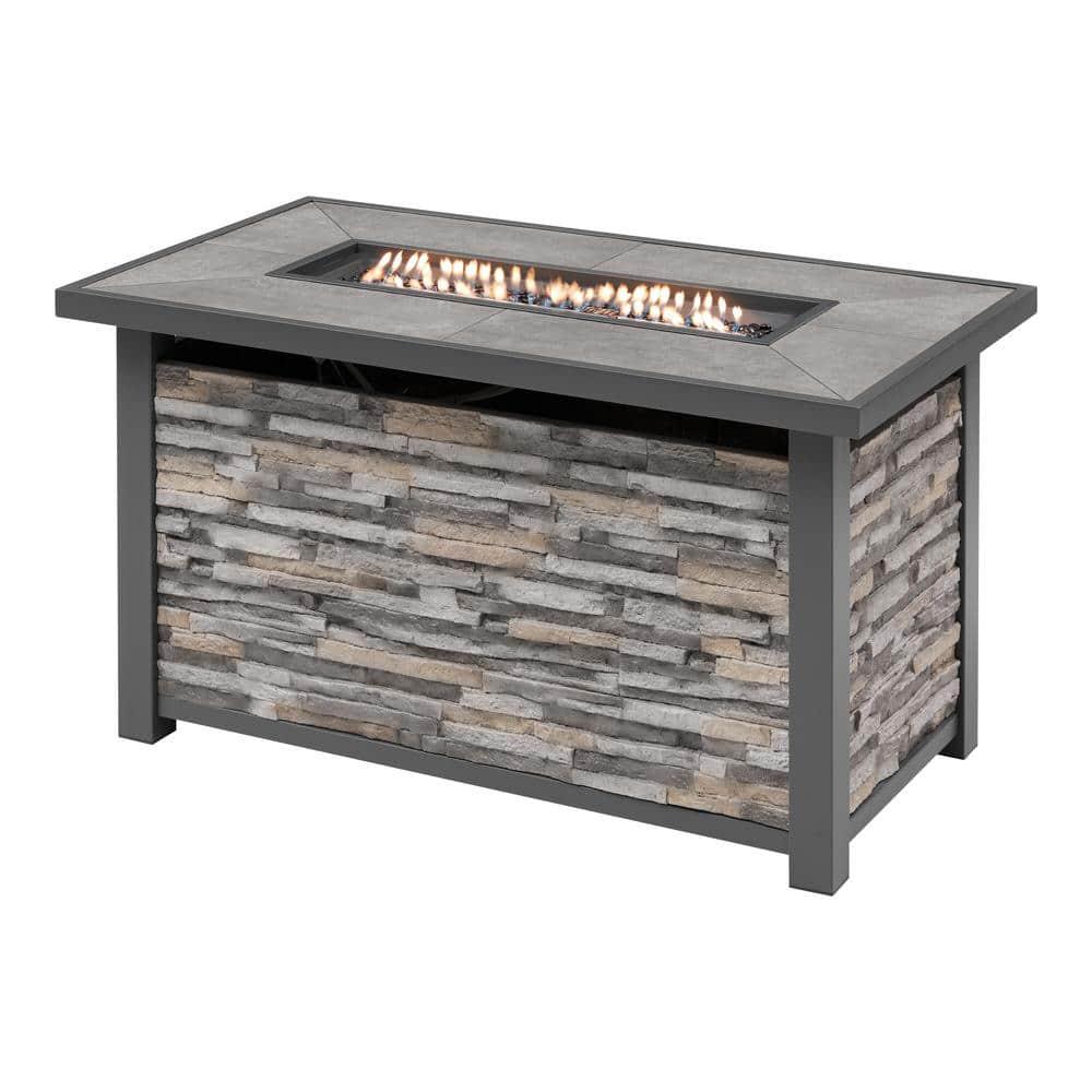 Home Decorators Collection Picanto 2598 in x 2559 in Rectangle Steel Propane Gas Gray Fire Pit