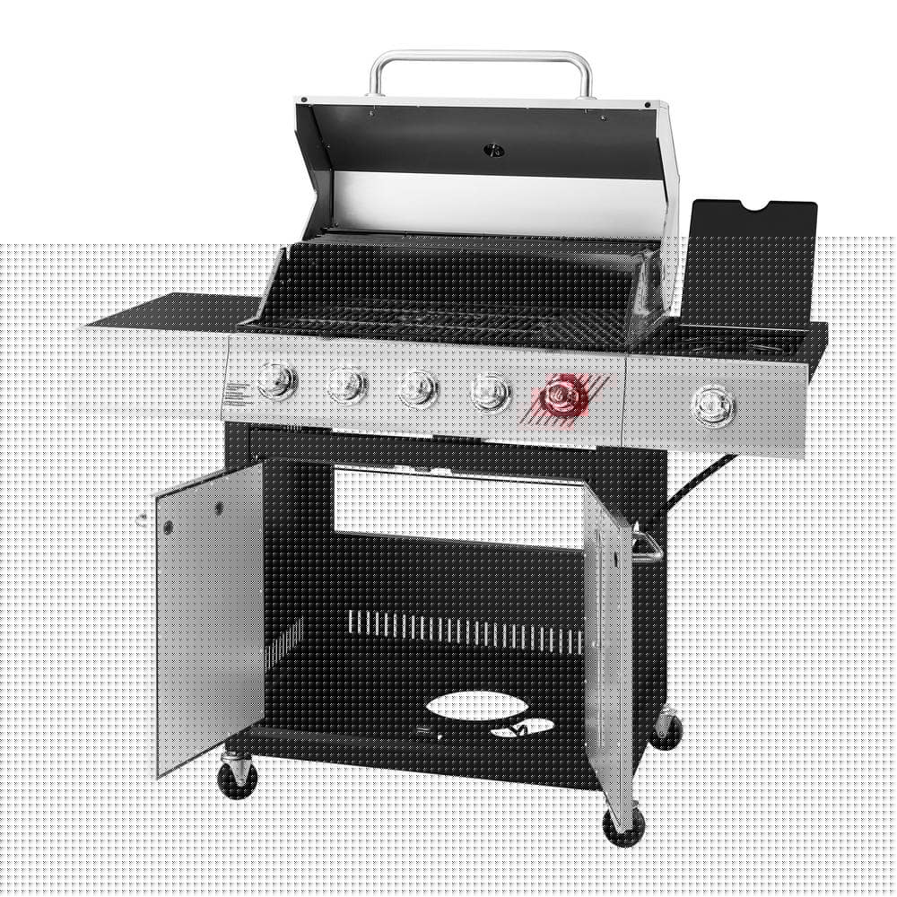 DynaGlo 5Burner Natural Gas Grill in Stainless Steel with TriVantage MultiFunctional Cooking System