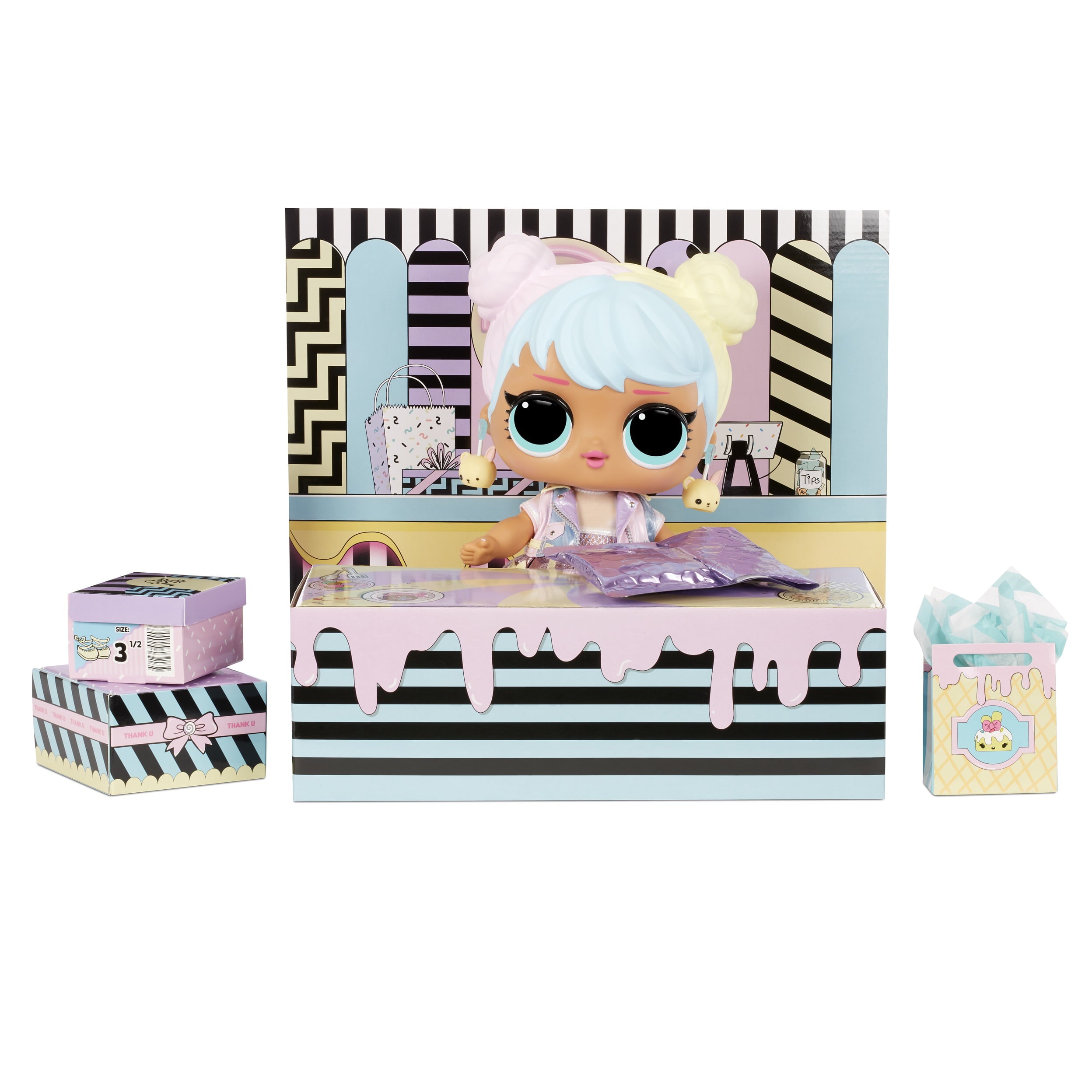 LOL Surprise Big B.B. (Big Baby) Bon Bon – 11" Large Doll, Unbox Fashions, Shoes, Accessories, Includes Playset Desk, Chair and Backdrop