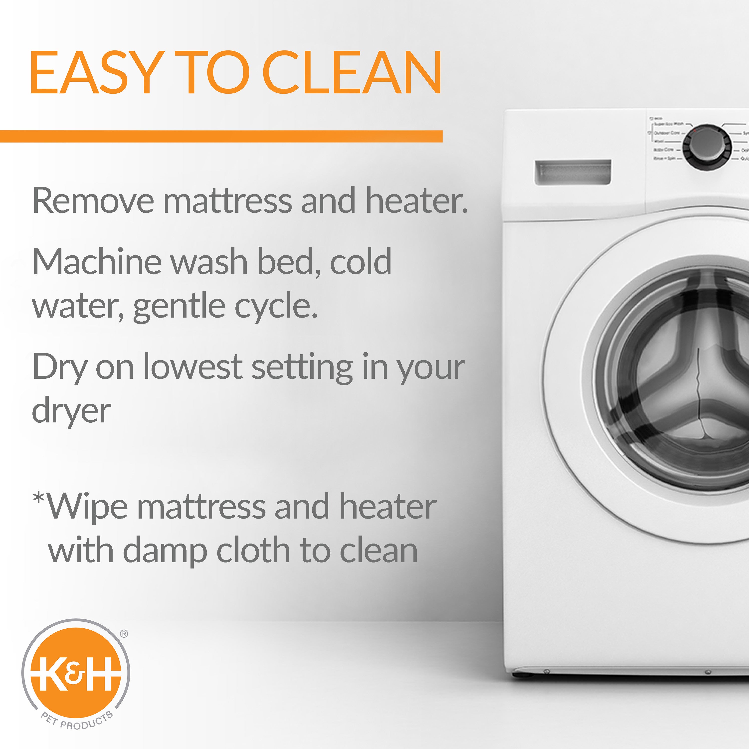 KandH Pet Products Thermo-Water Bolster Heating and Cooling Dog Bed Gray Paisley Medium 20 X 26 Inches