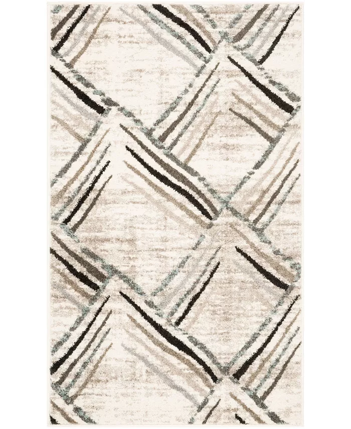 Safavieh Amsterdam Cream and Charcoal 3' x 5' Outdoor Area Rug