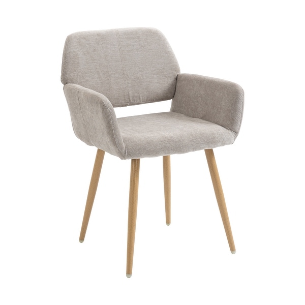 Fabric Upholstered Side Dining Chair with Metal Leg(fabric+Beech Wooden Printing Leg)，KD backrest