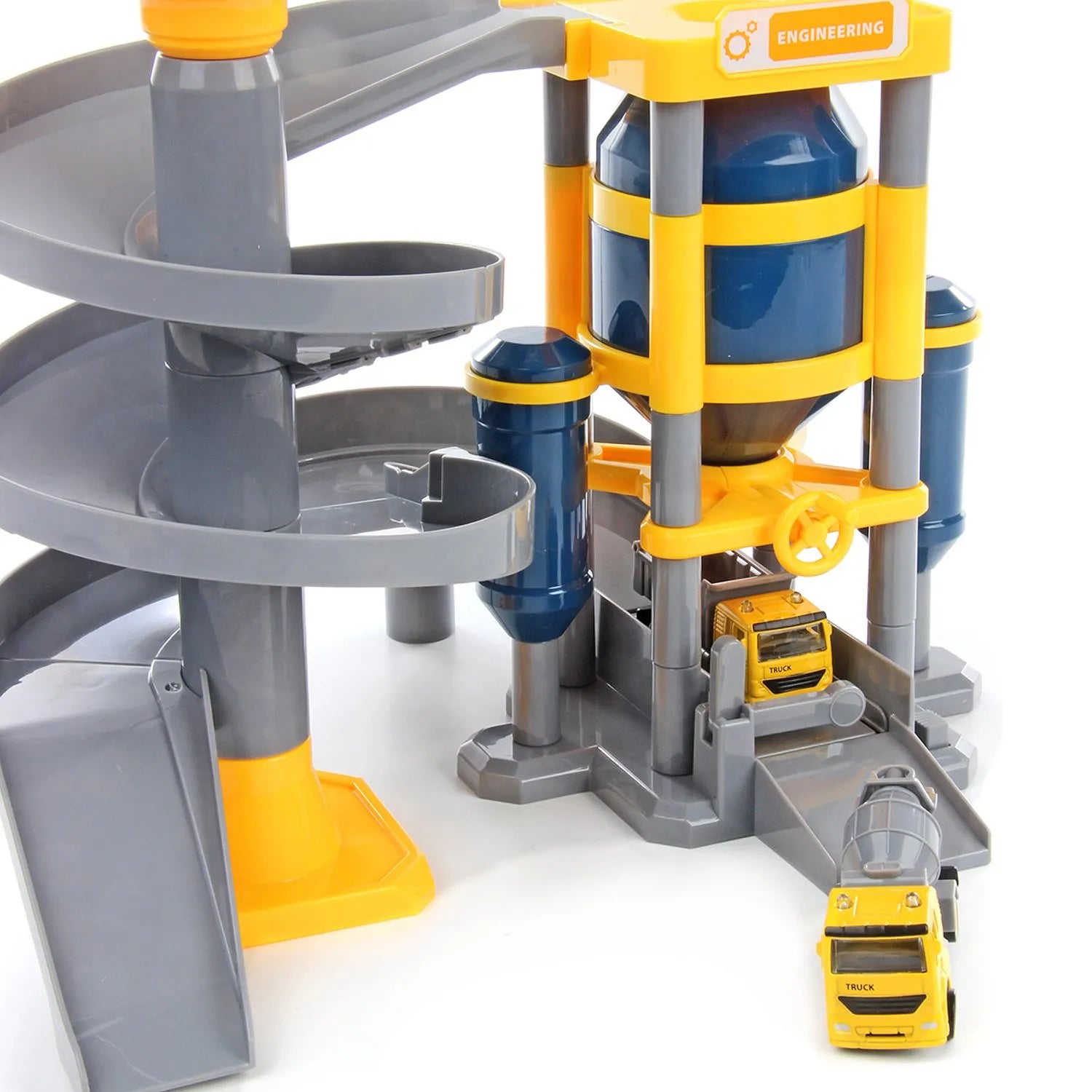 Surnie Children Vehicle Playsets Car Track Assembly Car Model Parking Lot Engineering Car，Yellow