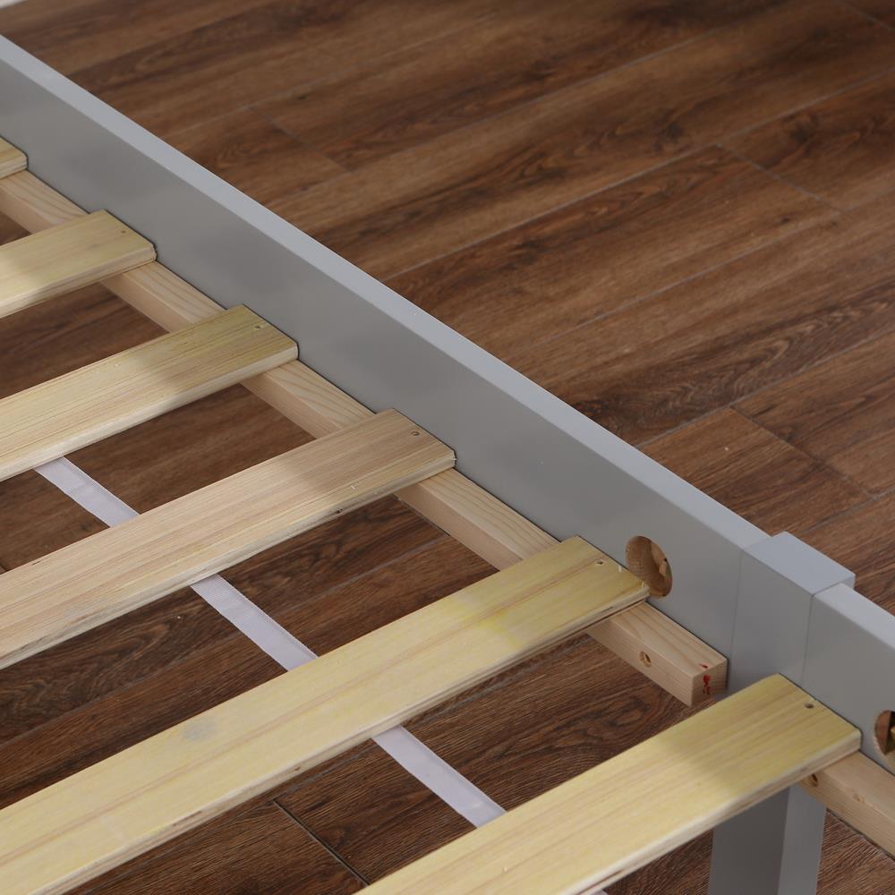 Winado Twin Bed Solid Pine Wooden Bed Wood Slats Suitable for Boys Girls Kids Bedroom Wooden Bed Frame Easy to Assemble Single Bed