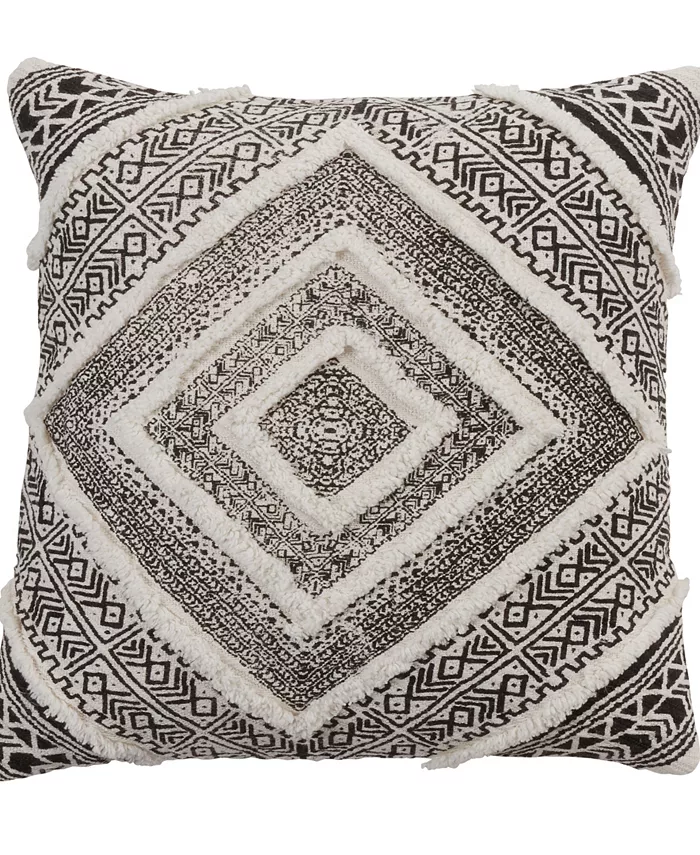 Saro Lifestyle Embellished Diamond Decorative Pillow， 18