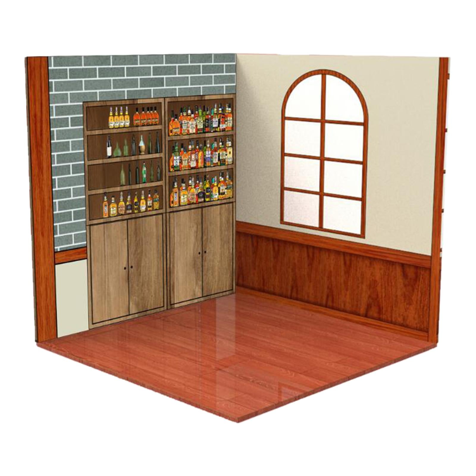 1/12 Scale Background Scene Model Collection ama Parking Lot Background Background Scene Action Figure Doll Vehicle Scene Toy Tea House