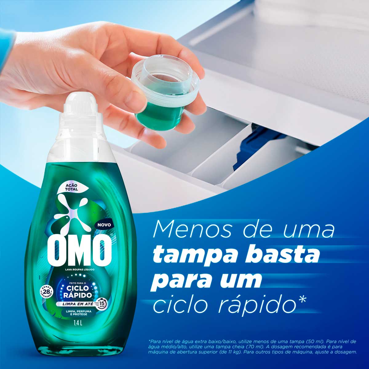 Sabao Liquido Omo Ciclo Rapido Acao Total 1,4L
