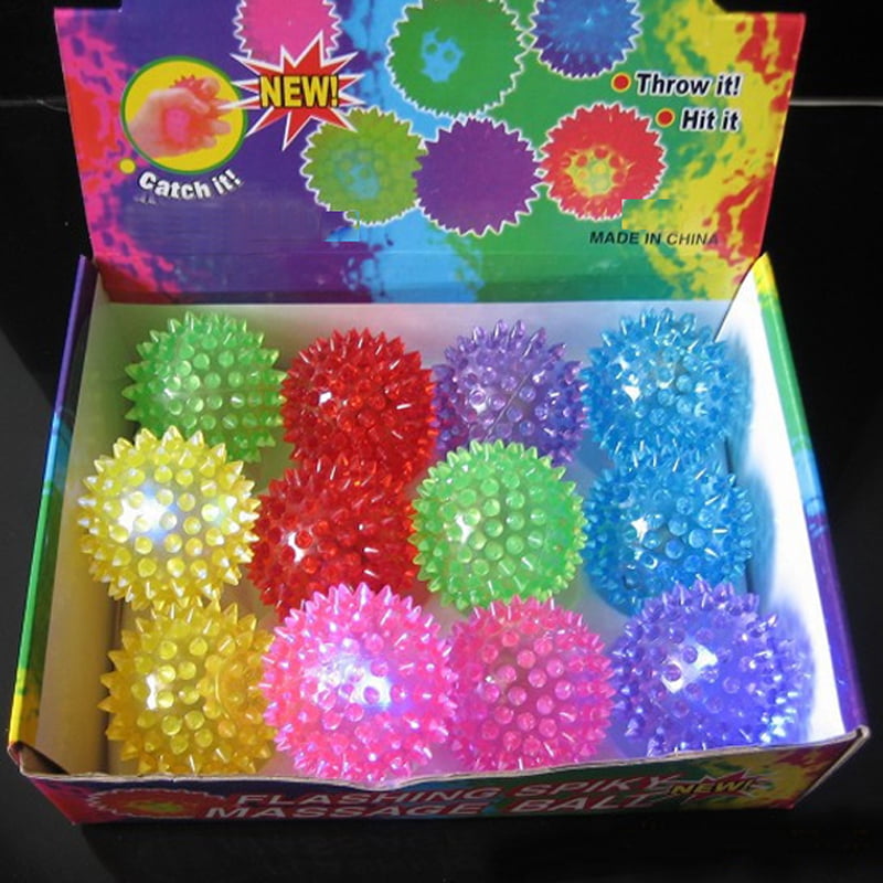 alextreme Flashing Light Up Spikey Ball High Bouncing Balls Novelty Sensory Hedgehog Balls