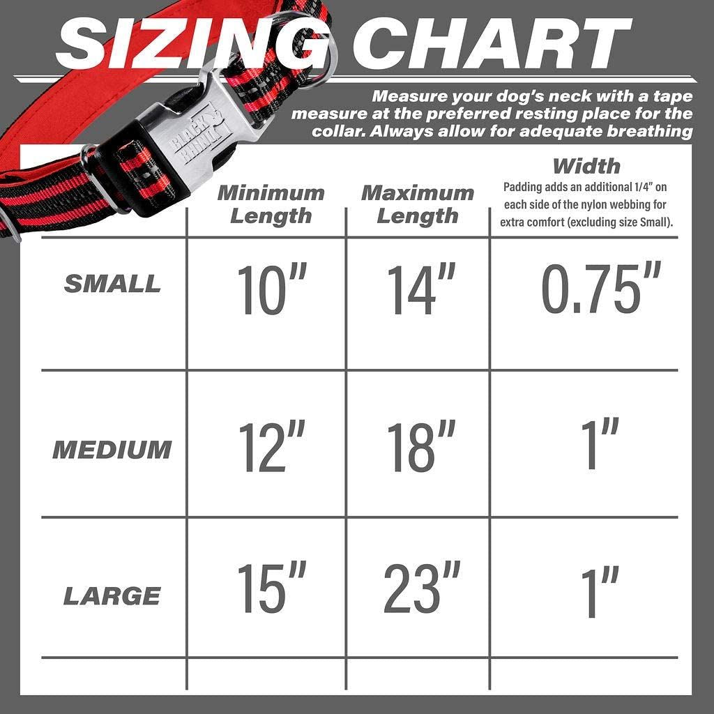 Black Rhino - Classic Striped Adjustable Dog Collar for Small Medium Large Breeds | 3m Reflective Threading | 4 Bright Colors - Matching Leashes Sold Separately (Red Striped， Small)