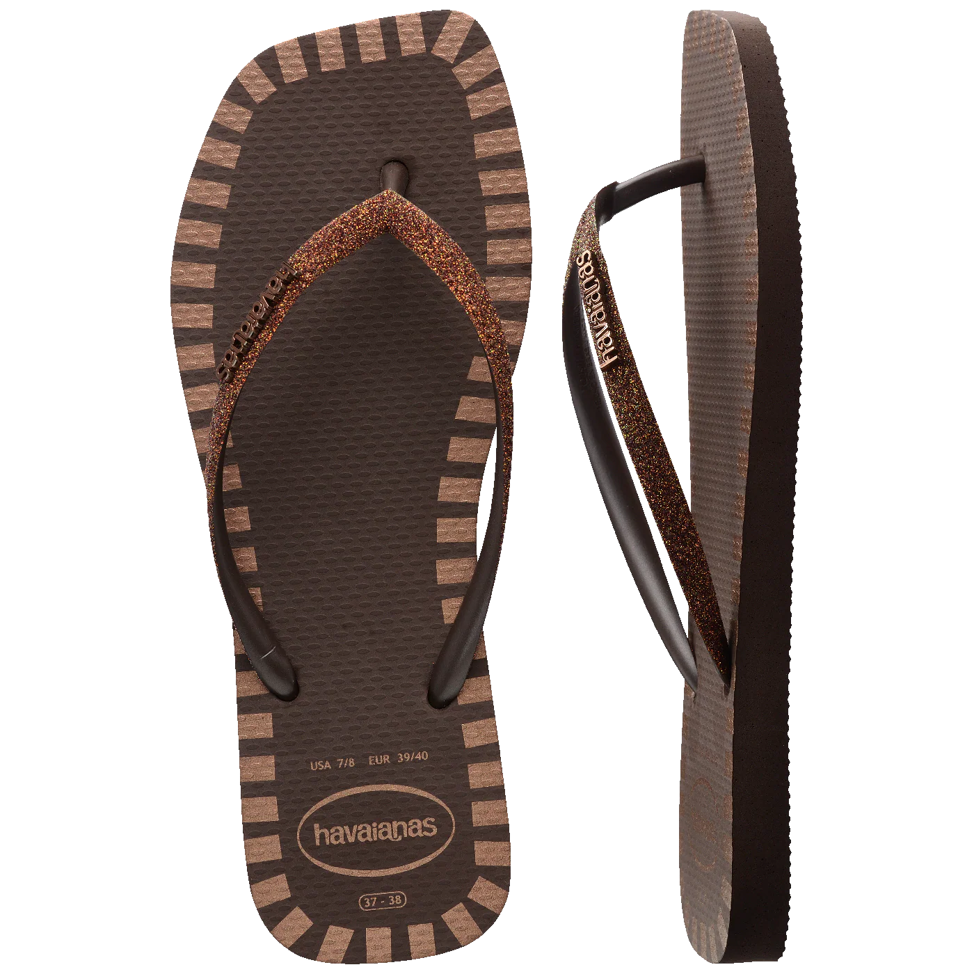 Chinelo Havaianas Slim Square Glitter Contour
