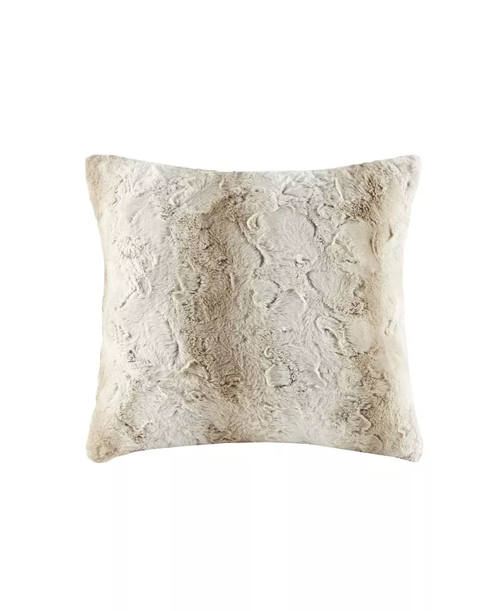 Gracie Mills Zuri Faux Fur Square Pillow Sand 20x20