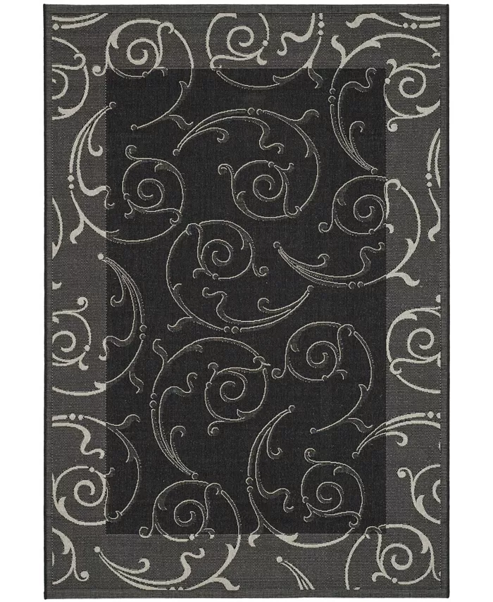 Safavieh Courtyard Black and Sand 8' x 11' Outdoor Area Rug