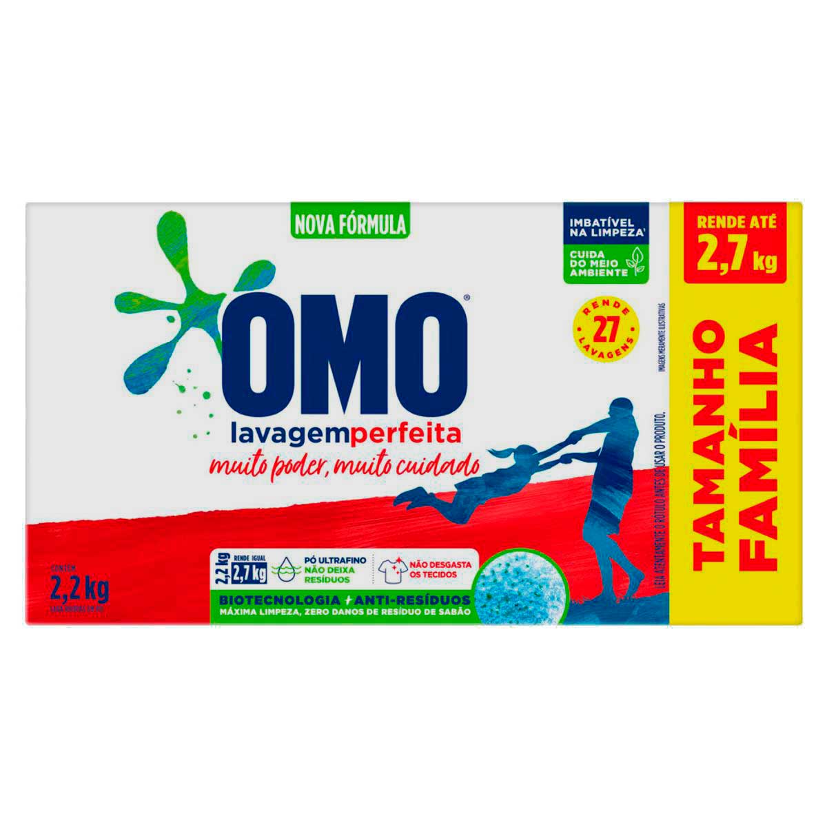 Kit Sabao em Po Omo Lavagem Perfeita 2.2kg 3 Unidades