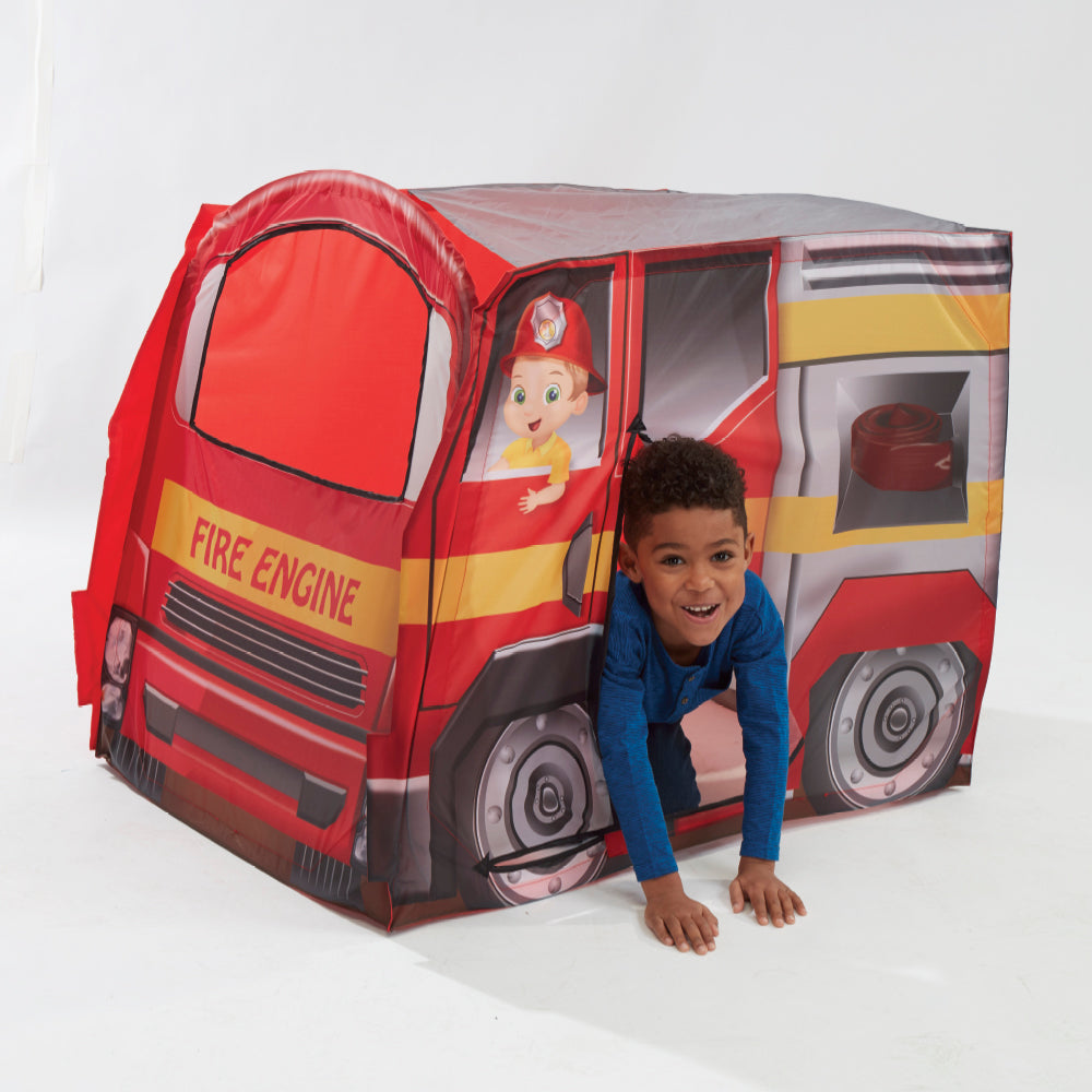 Playhut - Fire Engine EZ Vehicle Pop-Up Play Tent – Easy Pop-Up and Fold Down with Multiple Doors and Windows, High Quality Durable Materials