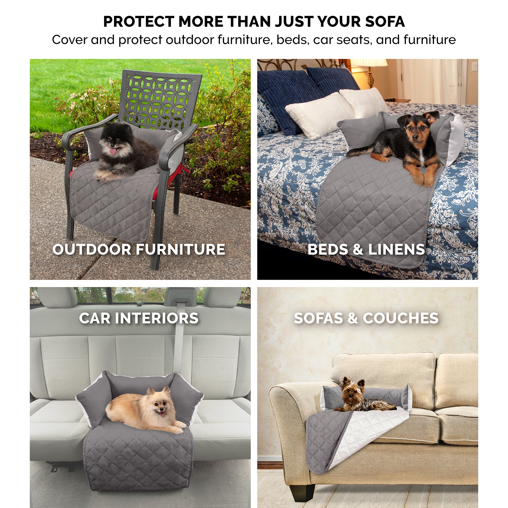 FurHaven Pet Furniture Cover | Sofa Buddy Reversible Furniture Cover Protector Pet Bed for Dogs and Cats， Gray/Mist， Small