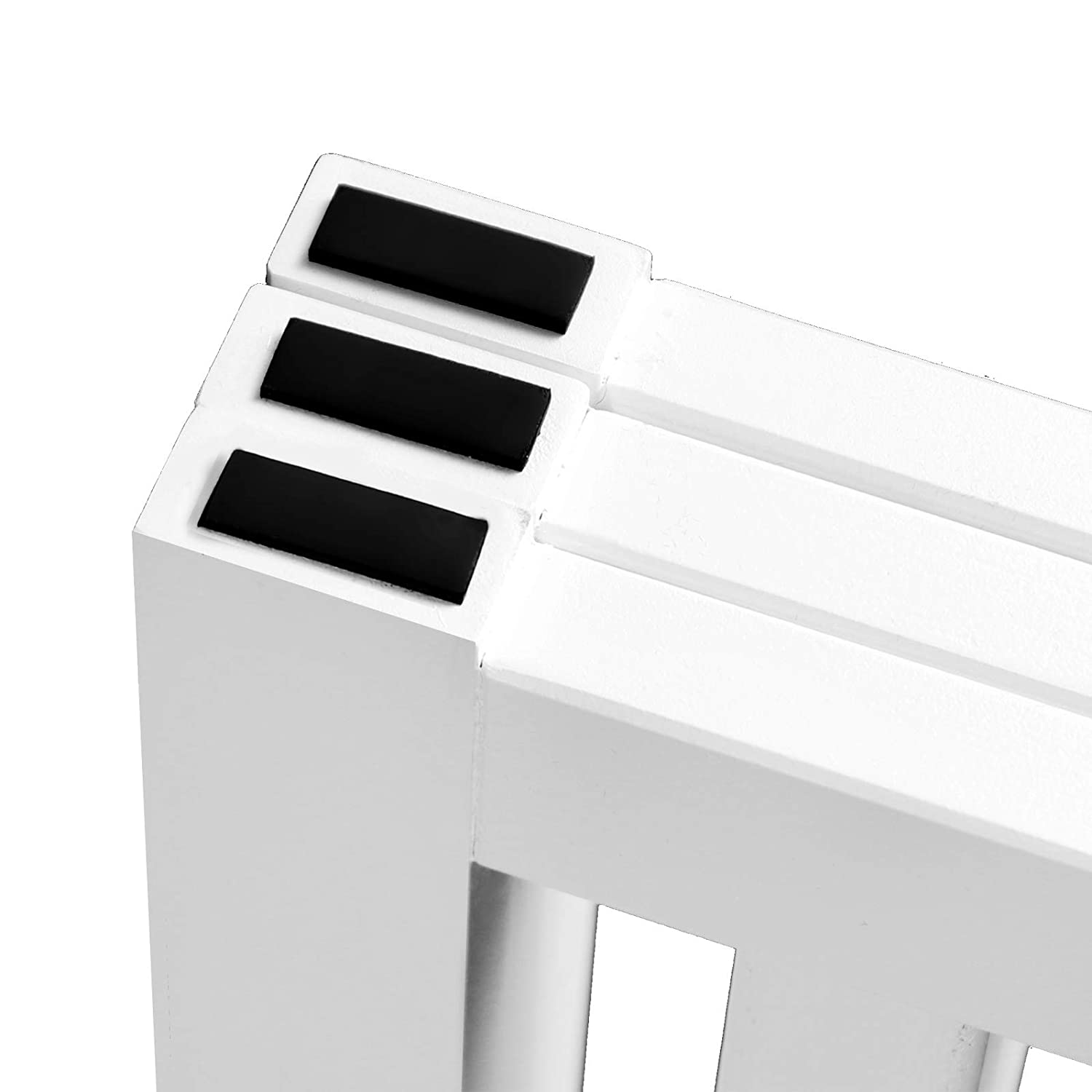 Welland Wooden Freestanding Pet Gate， 4 Panel 24 Inch Step Over Fence， Expands Up to 80