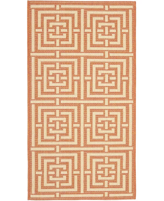 Safavieh Courtyard Terracotta and Cream 5'3