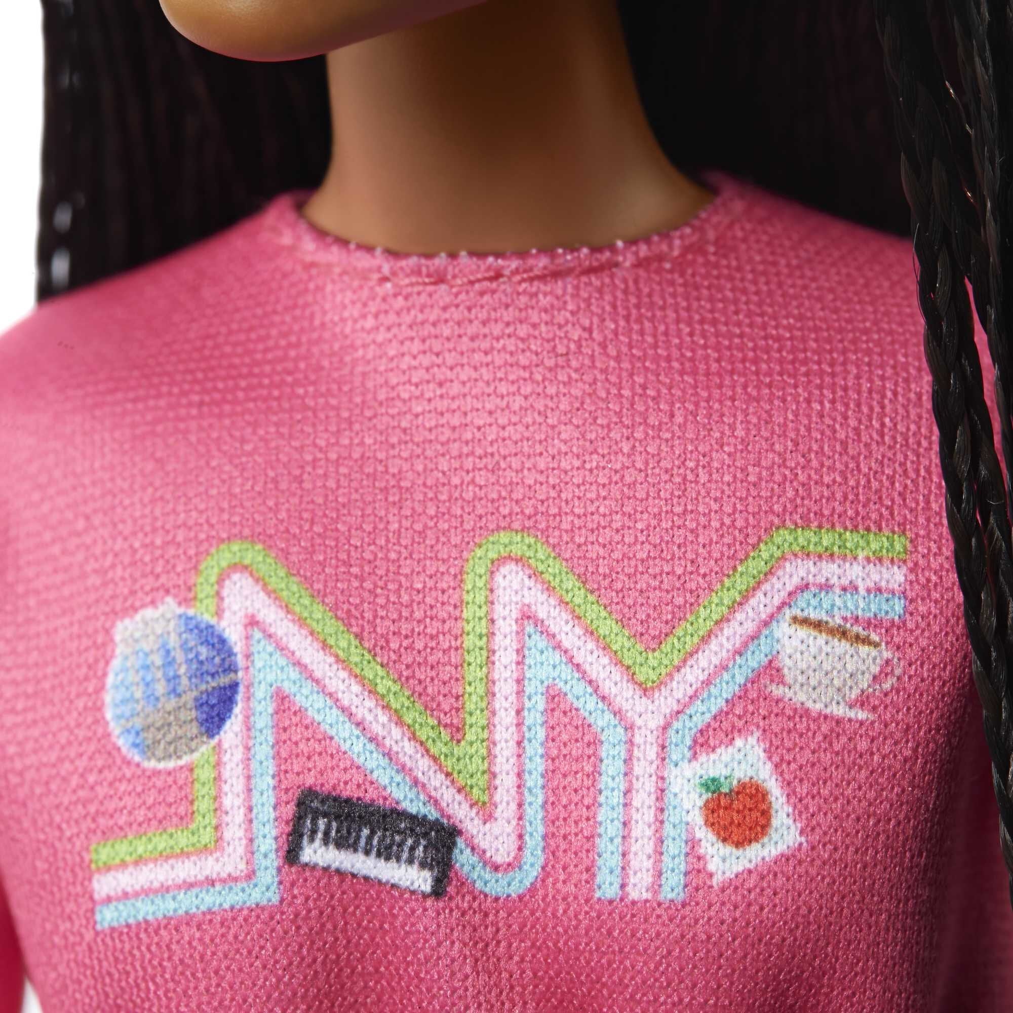 Barbie It Takes Two Brooklyn Doll with Braided Hair, Pink NYC Shirt, Metallic Skirt & Shoes