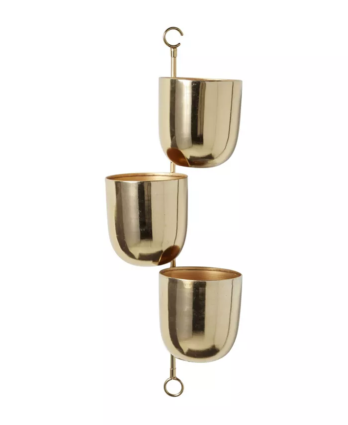 Novogratz Collection Contemporary Metallic Hanging Wall Planter Rack